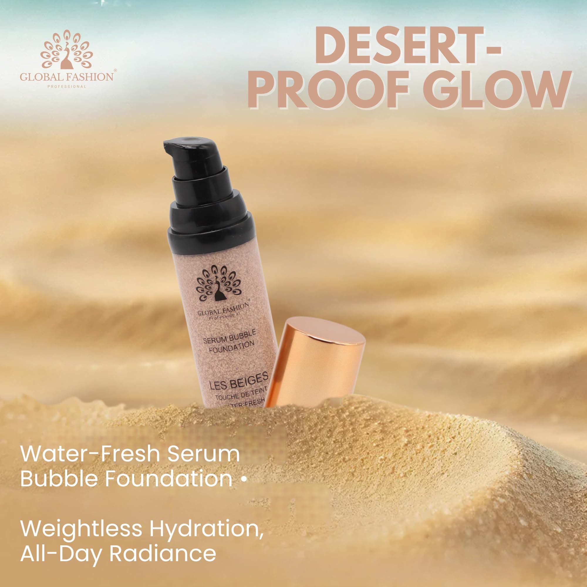Global Fashion Serum Bubble Foundation 8 Shades - Water Fresh Bubble Serum with Weightless Buildable Coverage, Pore Blurring & All Day Hydrating Formula, Real Skin Finish — 5