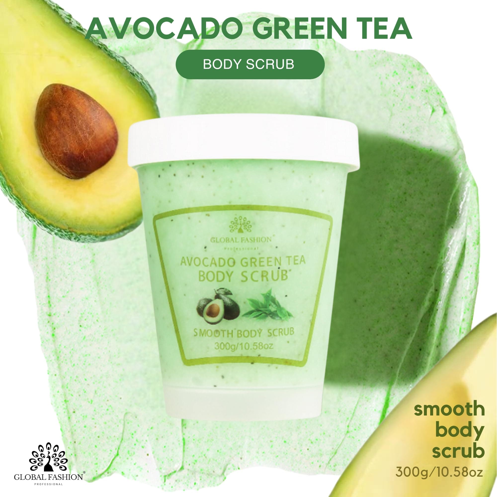 Global Fashion Smooth Body Scrub - Natural Exfoliating & Moisturizing Body Scrub with Collagen & Vitamin E – Deep-Cleansing, Nourishing & Brightening Skin — 2