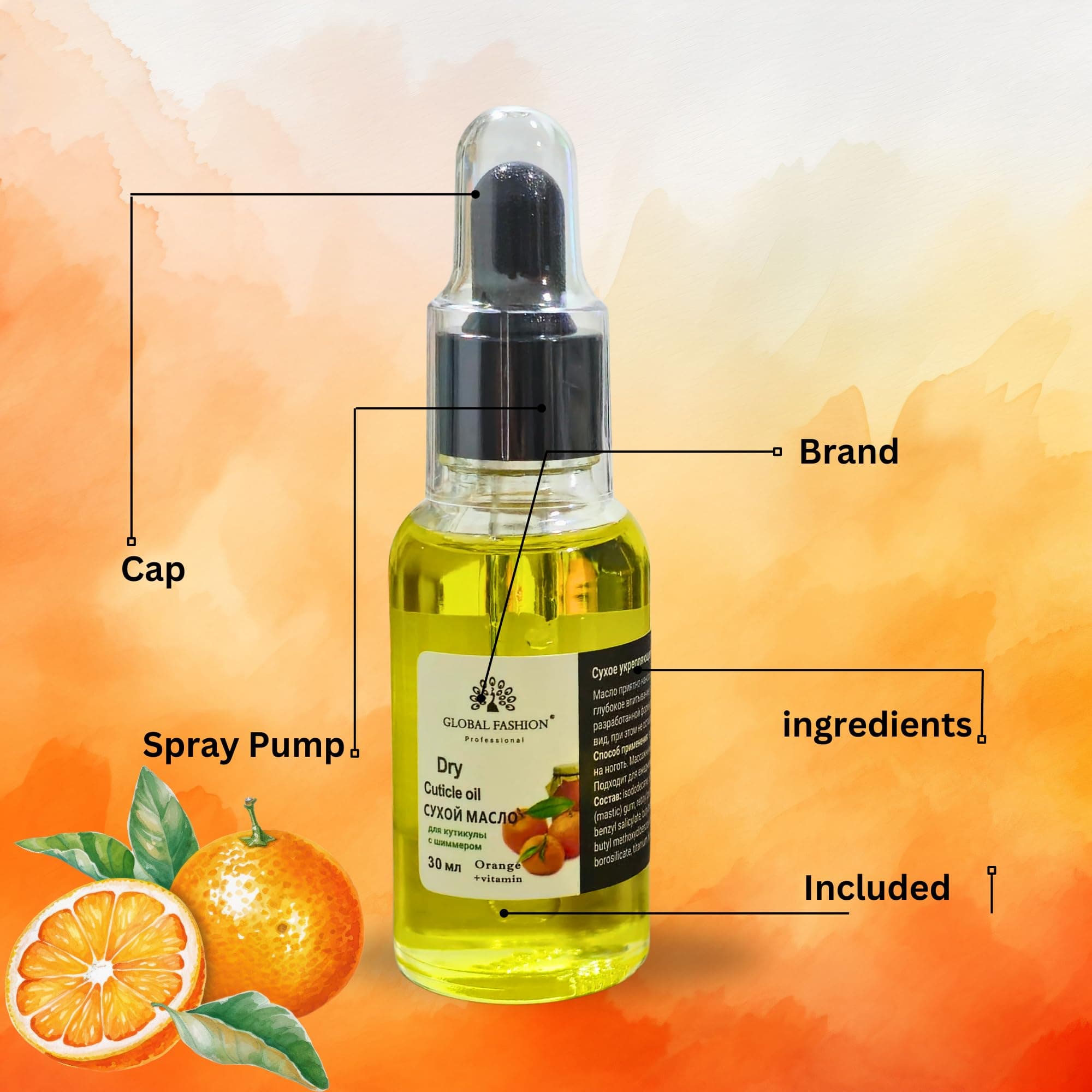 Global Fashion Vitamin E Nail & Cuticle Oil – Strengthen & Nourish Nails, Perfect for Brittle Nails — 6