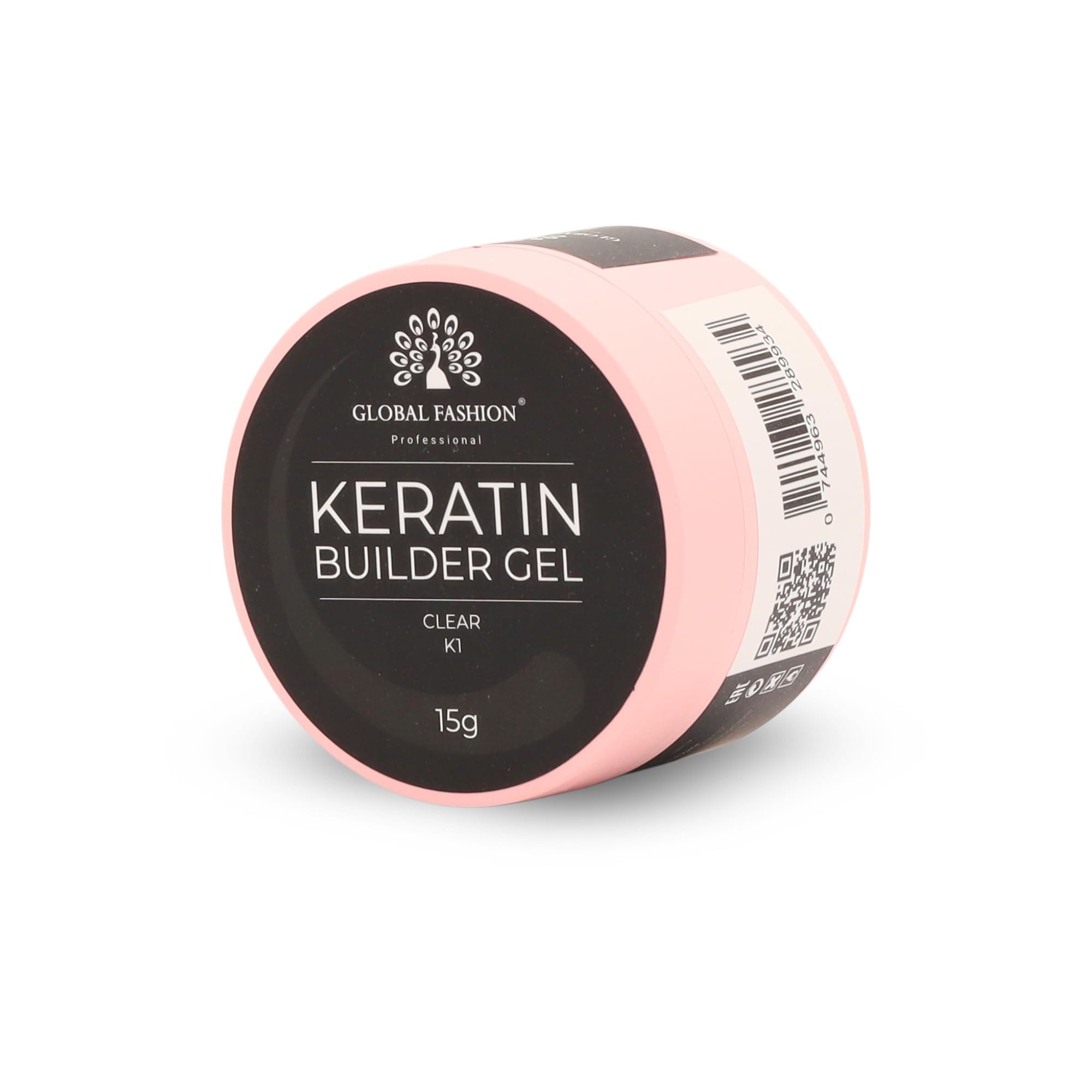 Keratin Builder Gel 15g Self Leveling Hard Gel Durable and Strong for Nail Overlays Extensions and Repairs UV LED Cure Odor Salon Finish Reinforcing Formula, Long Lasting Wear