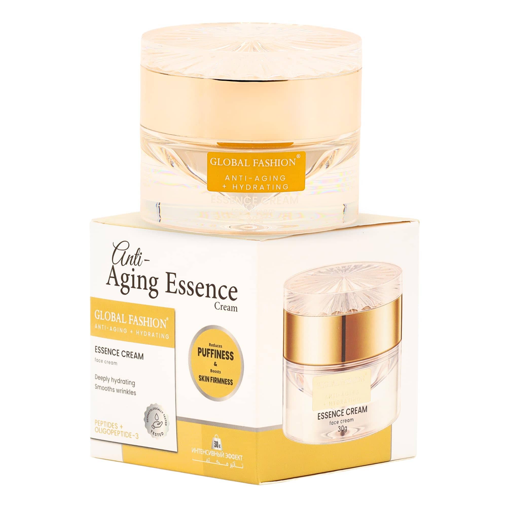 Anti-Aging Essence Cream 30g – Hydrating & Firming Face Moisturizer with Peptides, Collagen, 24K Gold & Hyaluronic Acid – Reduces Wrinkles, Puffiness & Restores Skin Elasticity for