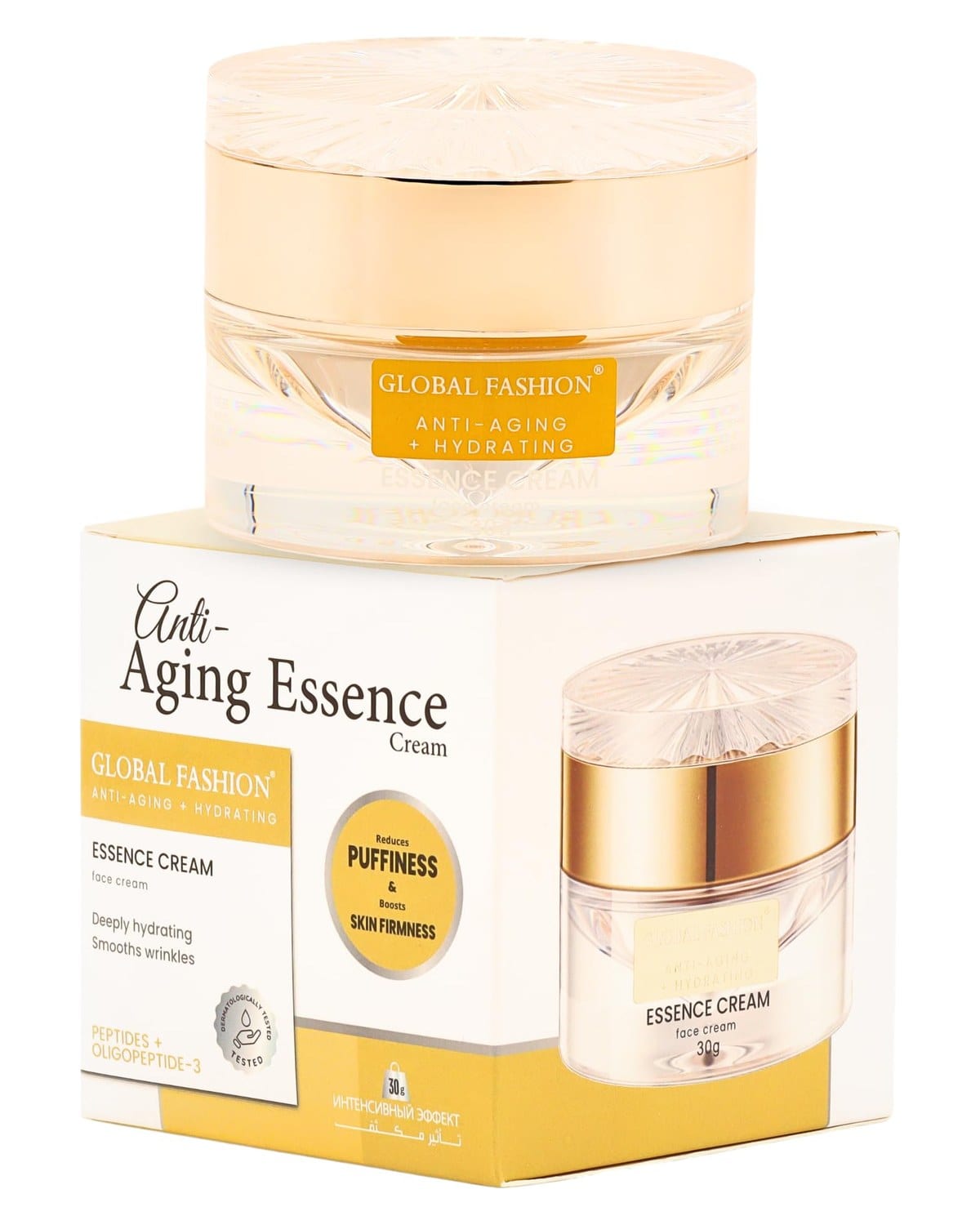 Anti-Aging Essence Cream 30g – Hydrating & Firming Face Moisturizer with Peptides, Collagen, 24K Gold & Hyaluronic Acid – Reduces Wrinkles, Puffiness & Restores Skin Elasticity for — Scent 0614537753447