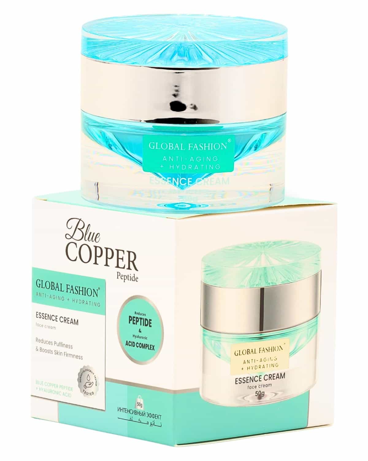 Blue Copper Peptide Essence Cream 30g - Anti-Aging & Hydrating Face Cream - Reduces Wrinkles, Fine Lines & Puffiness – Deeply Moisturizing Skincare Peptide + Hyaluronic Acid Comple