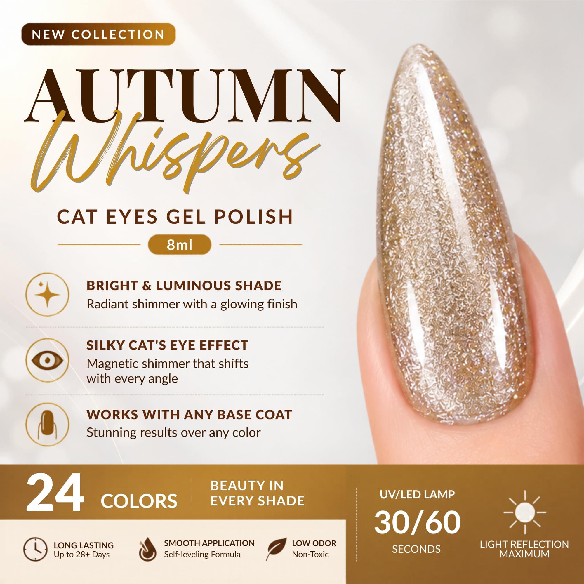 Autumn Whispers Cat Eye Magnetic Gel Polish 8ml 10 — 4