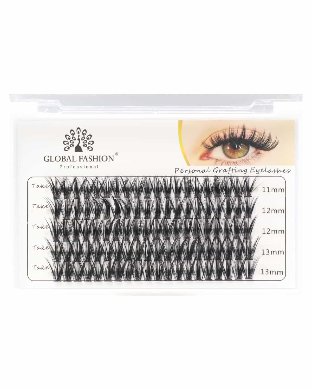 GLOBAL FASHION Professional Premade Lash Fans (11mm, 12mm, 13mm) | Multipack Natural Volume - Easy, Fluffy Lashes in Minutes! | (40D (100 Fans))