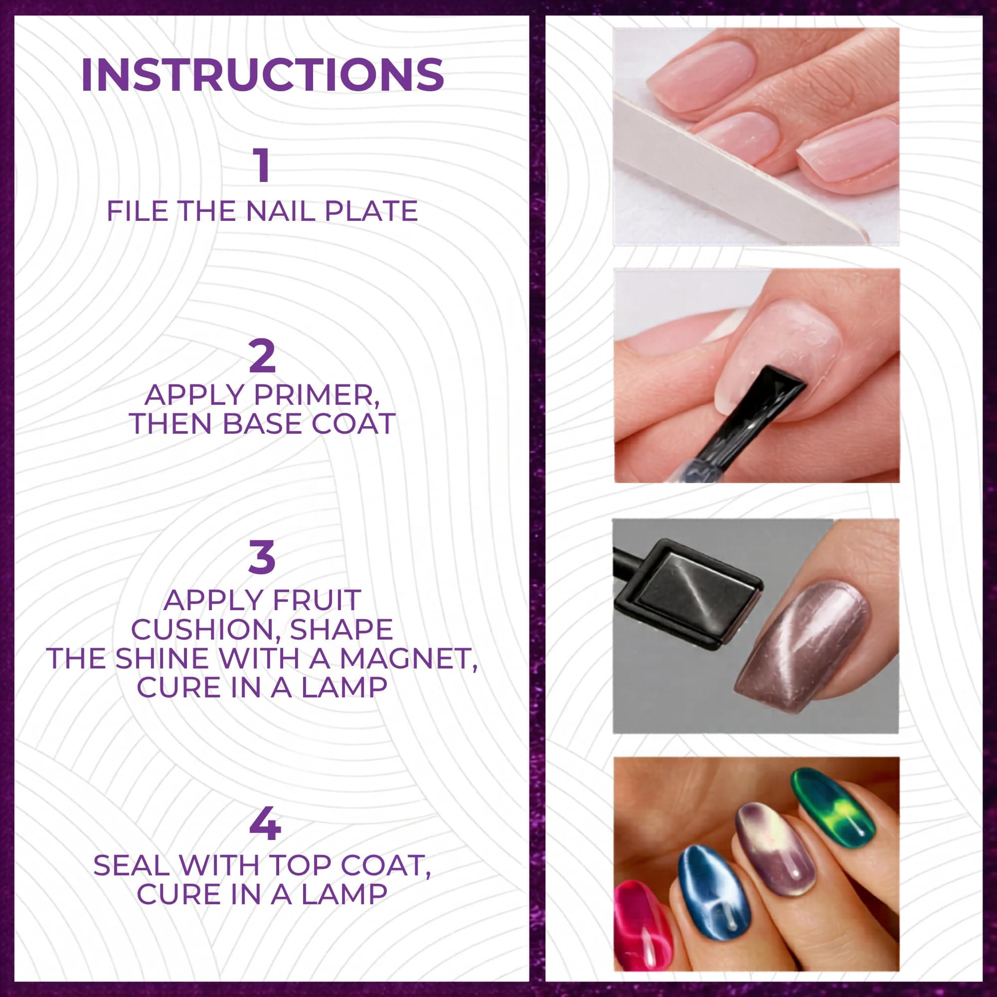 Fruite Cat eyes 11D Magnetic Gel Polish, Blueberry Purple, 8ml (Grapefruit) — 6