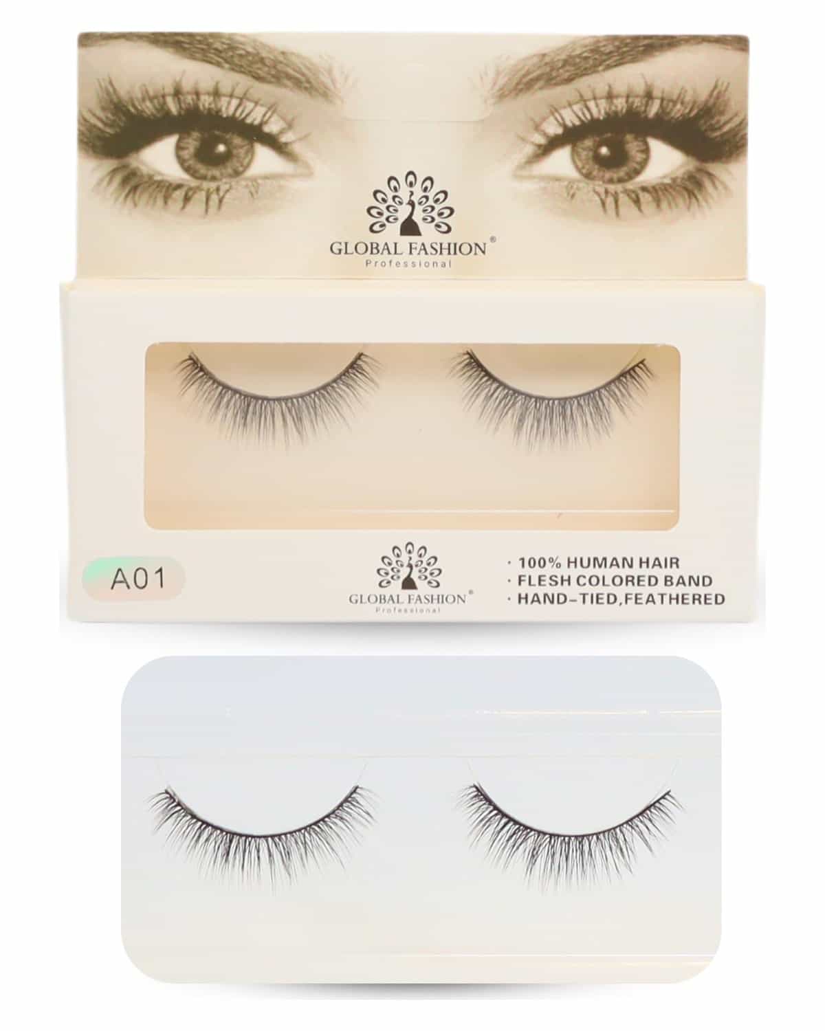 2 Pcs False Eyelashes Pack - Wispy Natural Look, Mink Fluffy Strips, Cat Eye and Fox Eye Lashes, Reusable, Easy Application, Perfect for Daily Wear & Special Occasions - | (Eyelash A01-2Pcs)