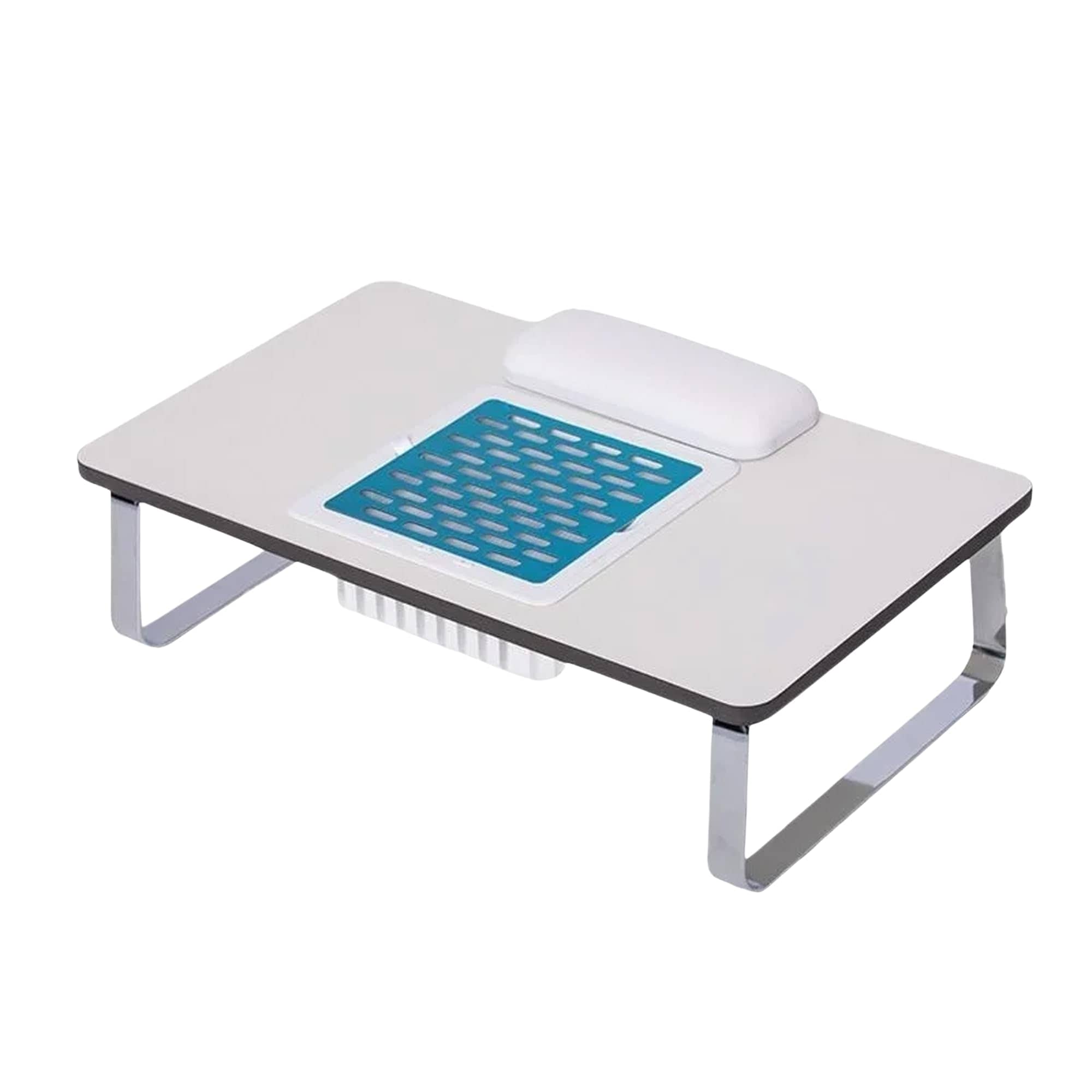 Global Fashion Mini Manicure Table with Built-In Nail Dust Collector – Portable Foldable Nail Desk, Ergonomic Hand Rest, Quiet Adjustable Suction Vacuum, Easy-Clean Surface for Sal