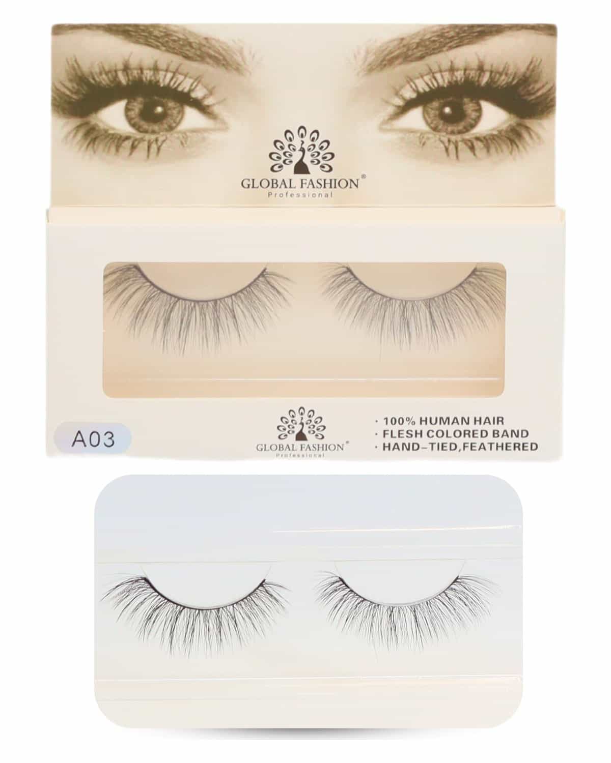 2 Pcs False Eyelashes Pack - Wispy Natural Look, Mink Fluffy Strips, Cat Eye and Fox Eye Lashes, Reusable, Easy Application, Perfect for Daily Wear & Special Occasions - | (Eyelash A03-2Pcs)