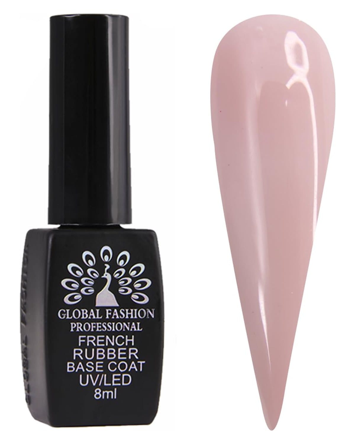 GLOBAL FASHION Professional Long-Lasting & Chip-Resistant: Global Fashion Professional French Rubber Base Coat UV/LED 8ml - (11), 3x3x10
