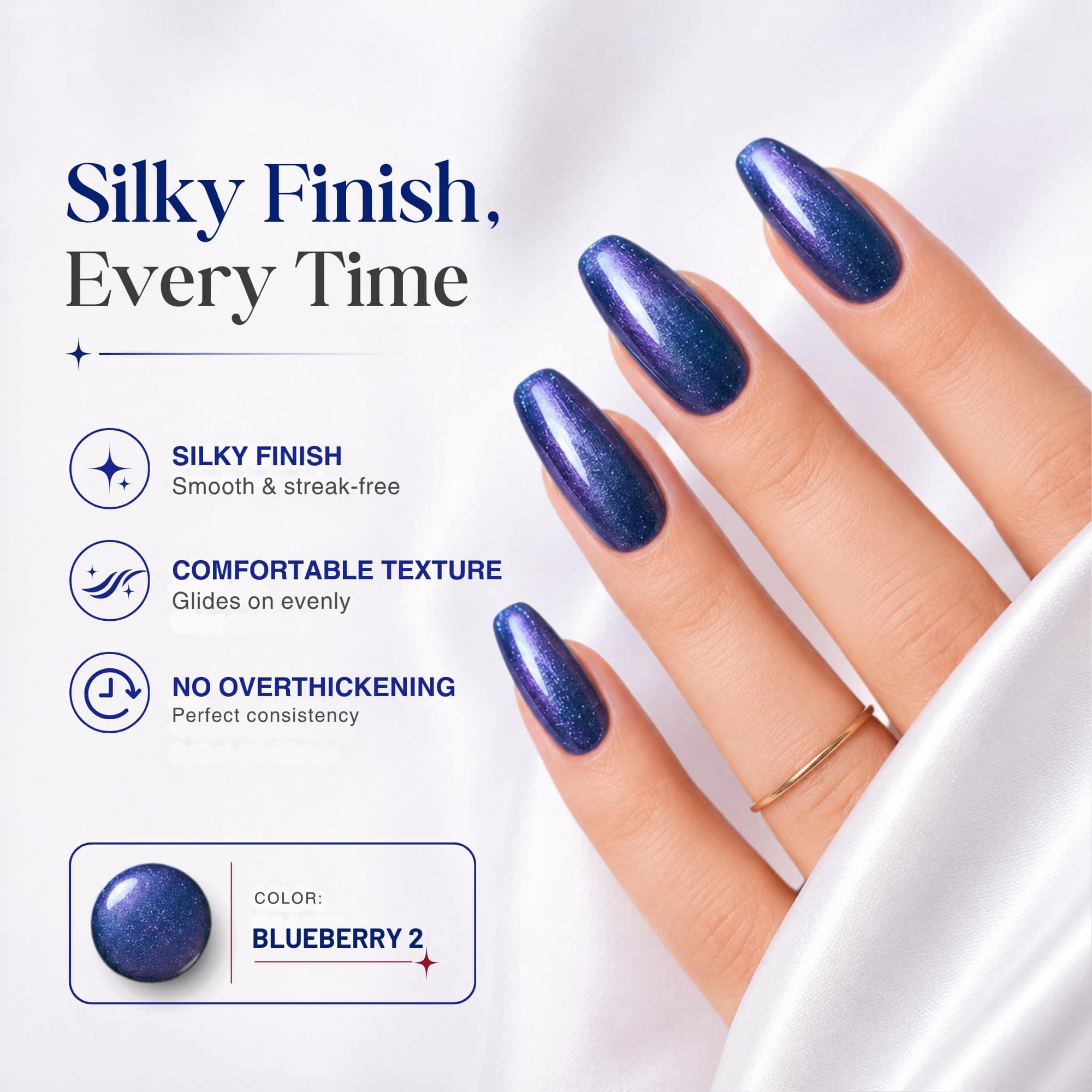Fruite Cat eyes 11D Magnetic Gel Polish, Blueberry Purple, 8ml (Blueberry 2) — 3