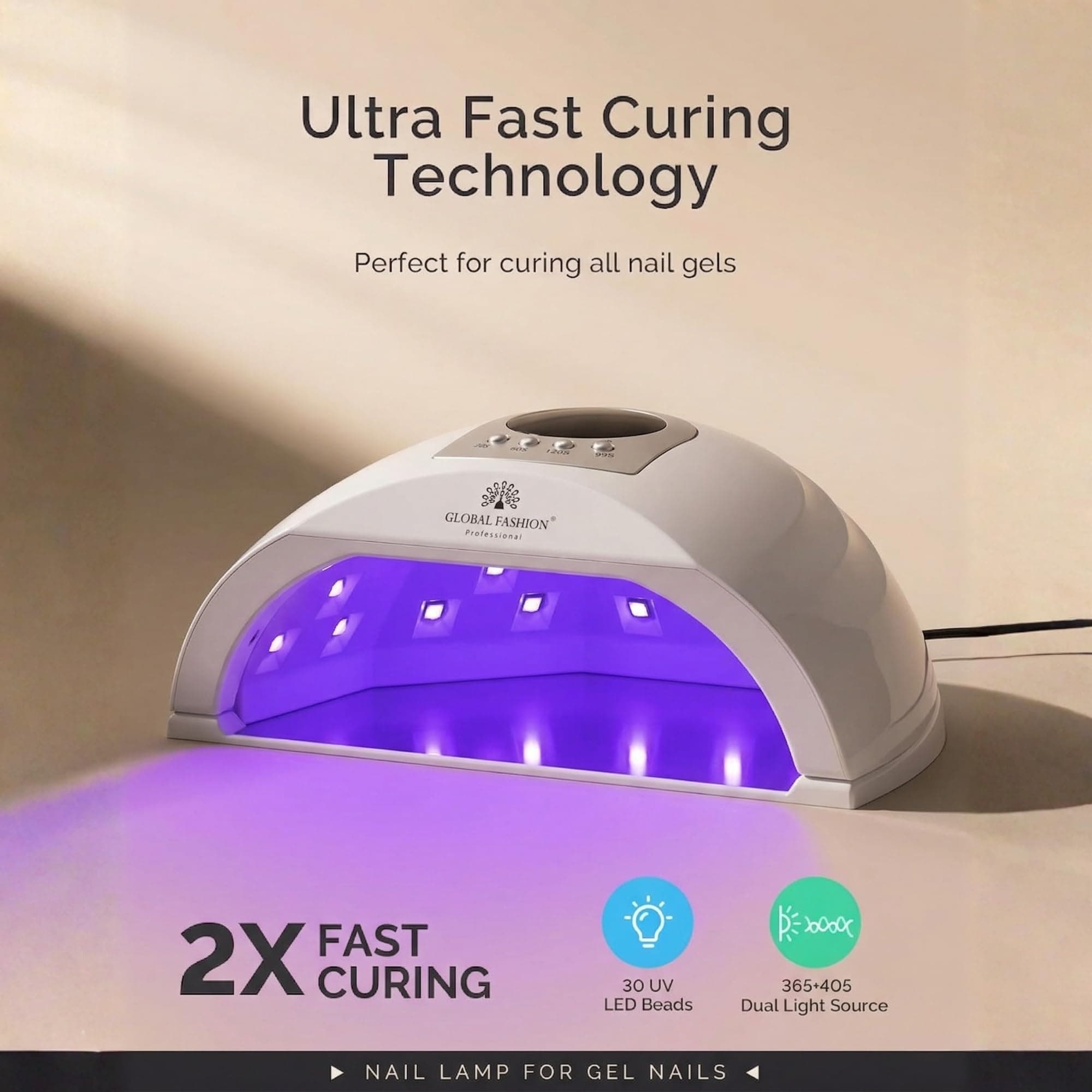 GLOBAL FASHION 368W UV LED Nail Lamp for Gel Nails — 3