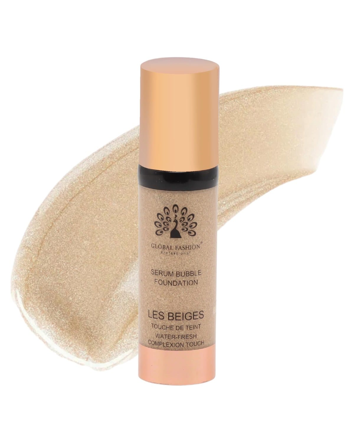 Global Fashion Serum Bubble Foundation 8 Shades - Water Fresh Bubble Serum with Weightless Buildable Coverage, Pore Blurring & All Day Hydrating Formula, Real Skin Finish (BF046)