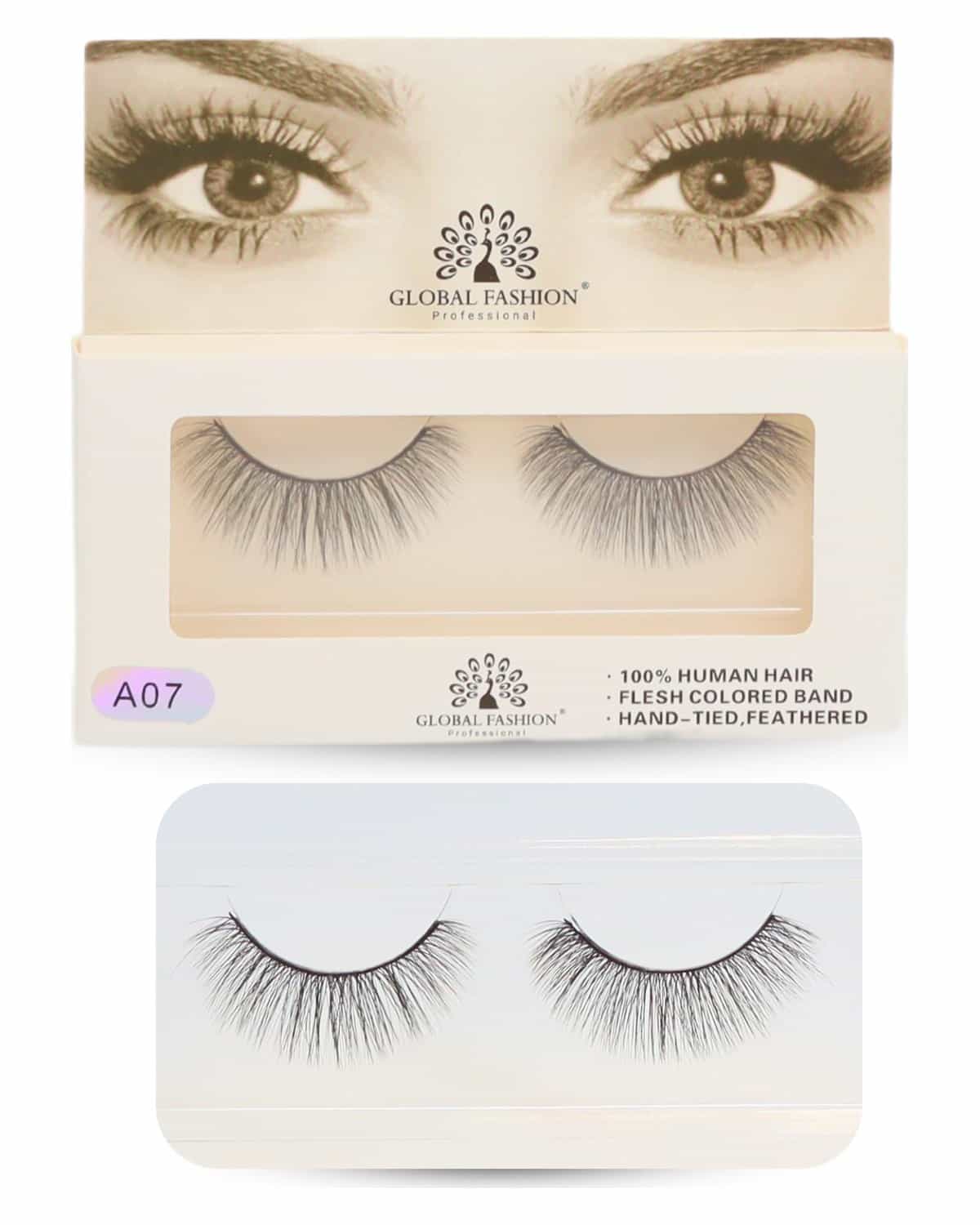 2 Pcs False Eyelashes Pack - Wispy Natural Look, Mink Fluffy Strips, Cat Eye and Fox Eye Lashes, Reusable, Easy Application, Perfect for Daily Wear & Special Occasions - | (Eyelash A07-2Pcs)