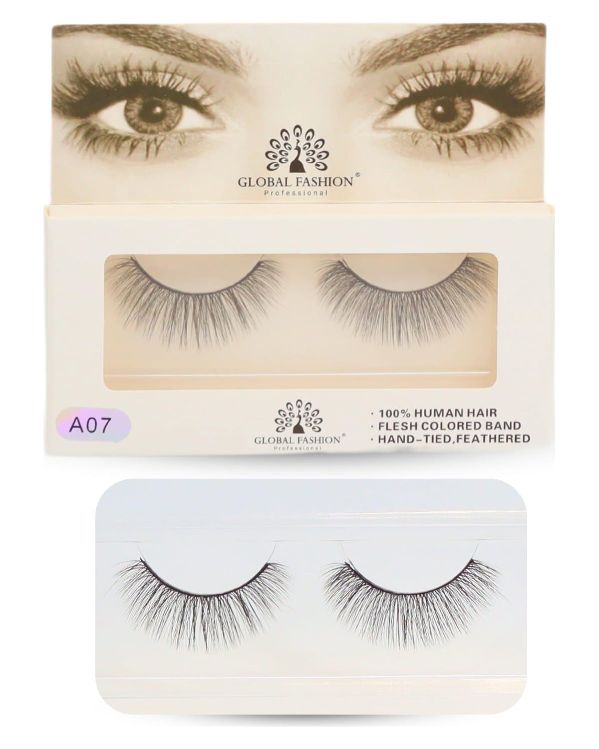 2 Pcs False Eyelashes Pack - Wispy Natural Look, Mink Fluffy Strips, Cat Eye and Fox Eye Lashes, Reusable, Easy Application, Perfect for Daily Wear & Special Occasions - | (Eyelash A07-2Pcs) — Color Eyelash A07-1 Pair