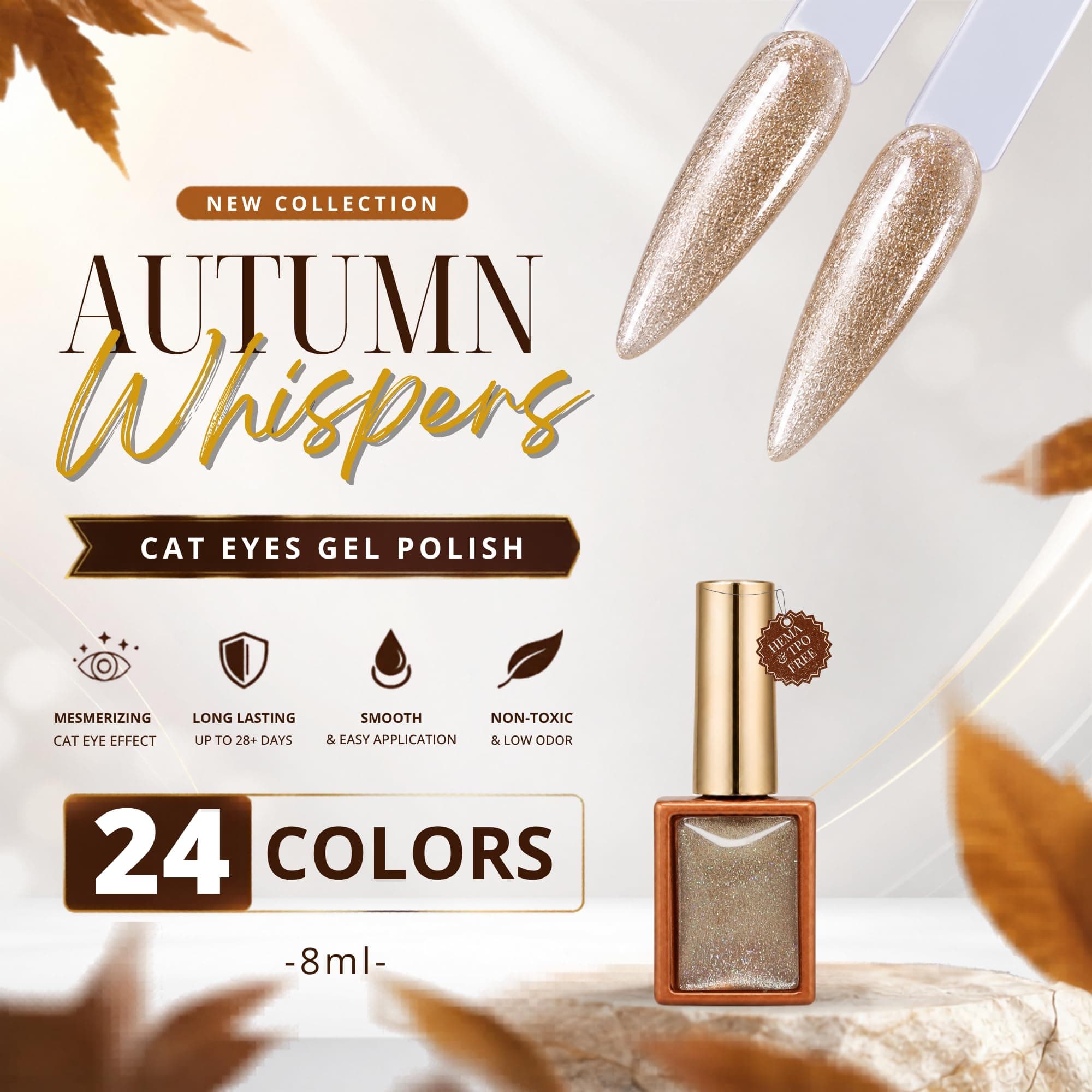 Autumn Whispers Cat Eye Magnetic Gel Polish 8ml 10 — 3