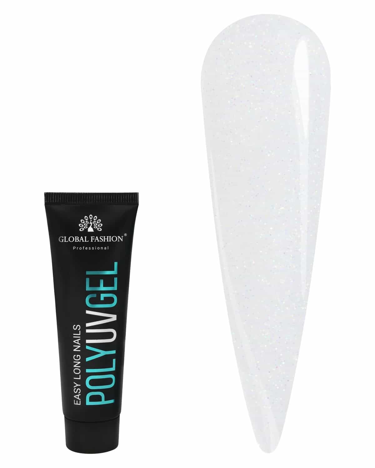 Global Fashion Professional Poly UV Gel with Shimmer: Long-Lasting, Salon-Quality Nails in Dazzling Colors | (01)