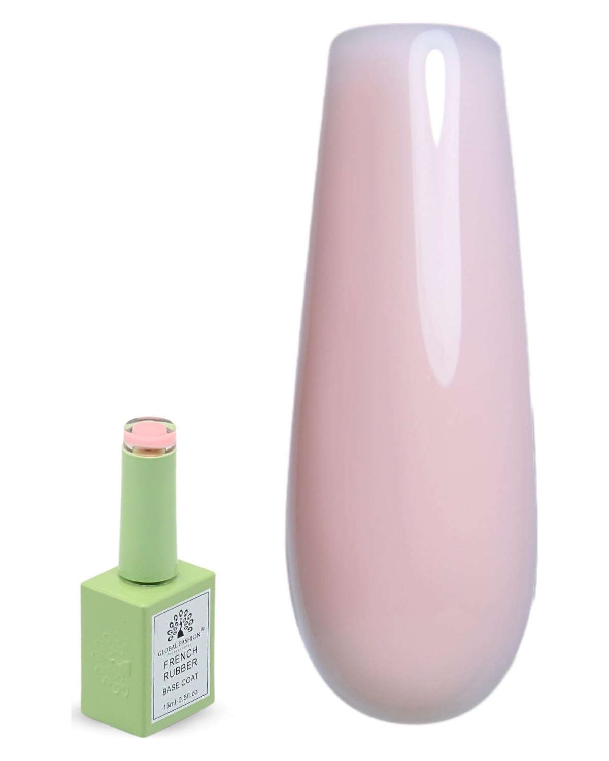 Global Fashion French Rubber Base Coat – UV/LED Gel Polish, 10 Natural Nude Shades, Strengthening & Long-Lasting Formula, Chip-Resistant, Professional Manicure & Nail Art (3 Blush)