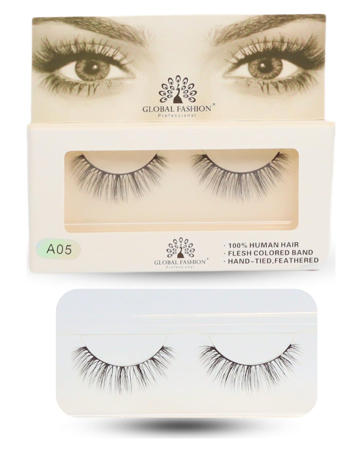 2 Pcs False Eyelashes Pack - Wispy Natural Look, Mink Fluffy Strips, Cat Eye and Fox Eye Lashes, Reusable, Easy Application, Perfect for Daily Wear & Special Occasions - | (Eyelash A05-2Pcs) — Color Eyelash A05-1 Pair