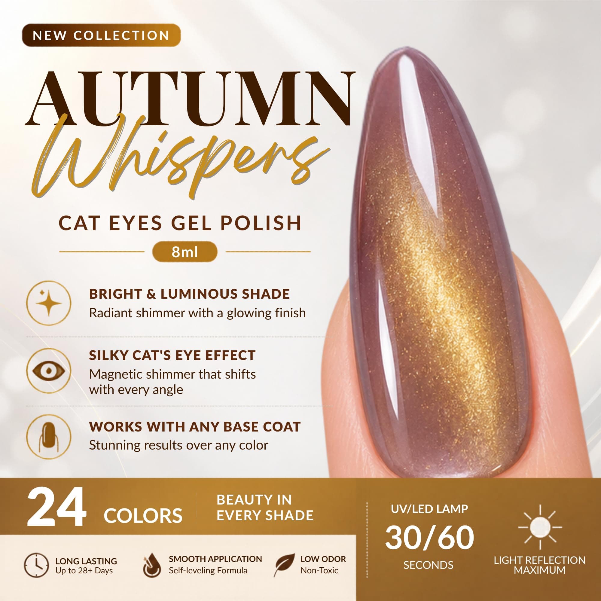 Autumn Whispers Cat Eye Magnetic Gel Polish 8ml 16 — 4