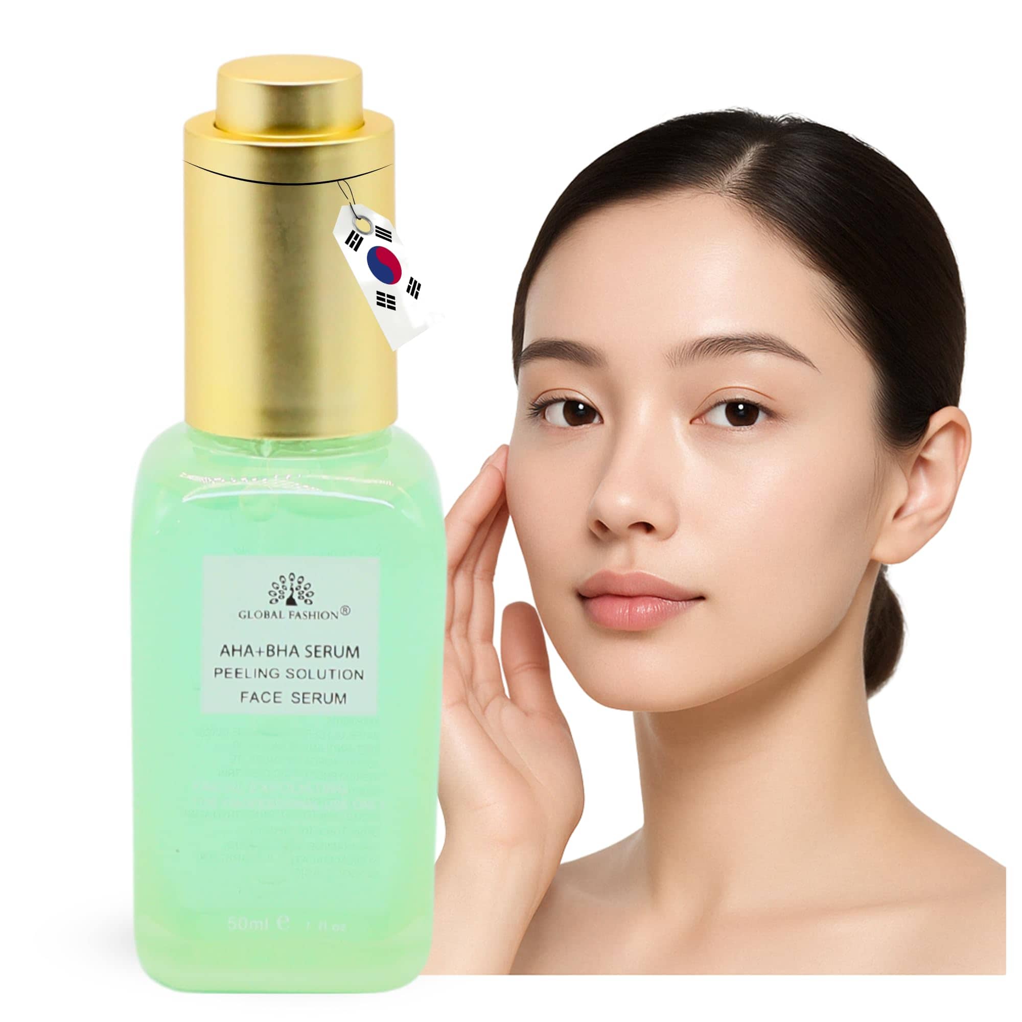 AHA BHA Face Serum Peeling Solution with Glycolic & Salicylic Acid - Dark Spot Treatment & Pore Minimizer for Acne-Prone, Oily Skin - Oil-Free, Vegan, Dermatologist Accepted