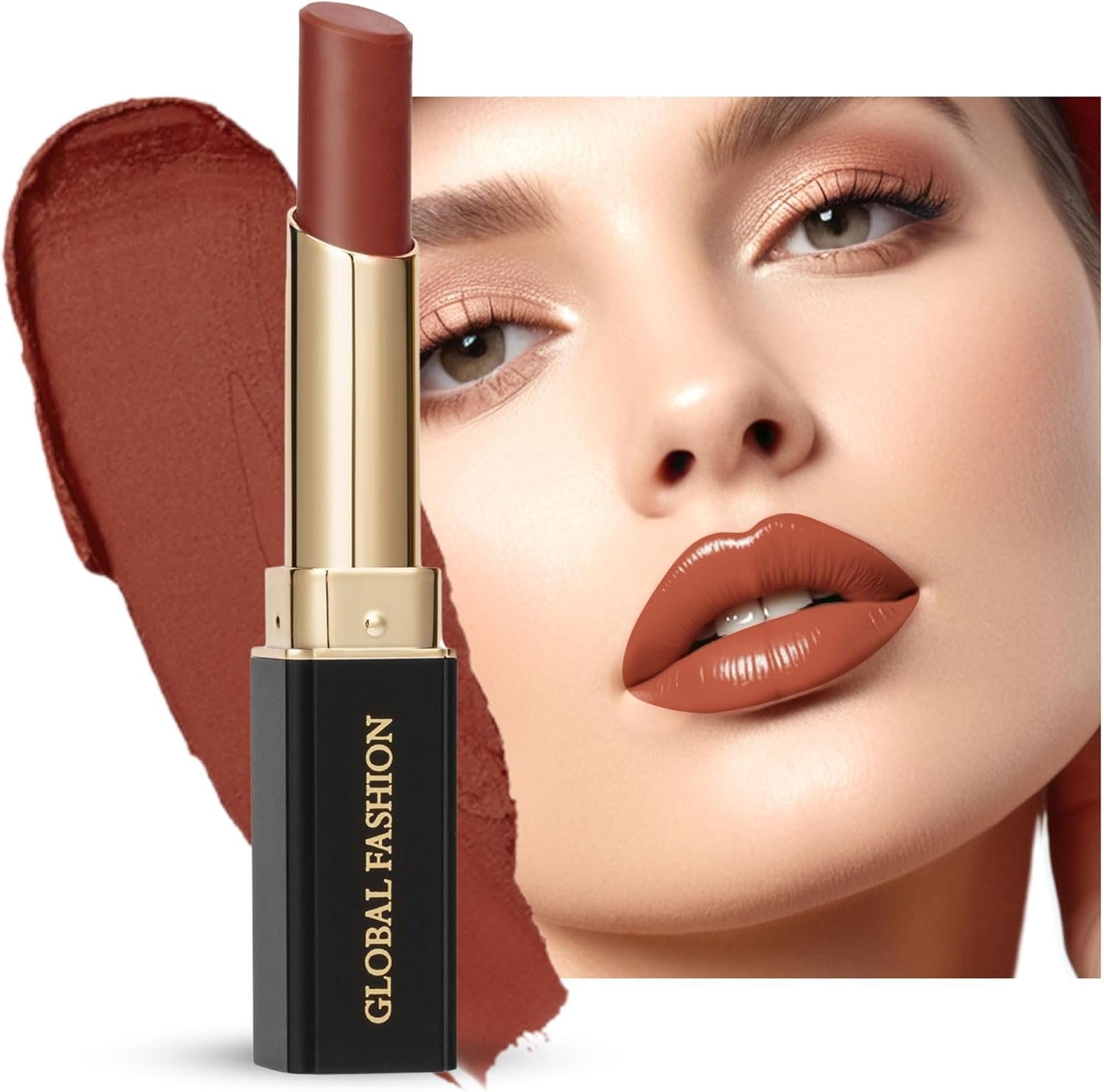 Global Fashion Silk Smooth Matte Lipstick – Long-Lasting, Luxurious Color, Rich Hydration, Lightweight Formula, Lightweight Matte Lip Color for Women, Available in Multiple Shades — Color 120 Azuki Red