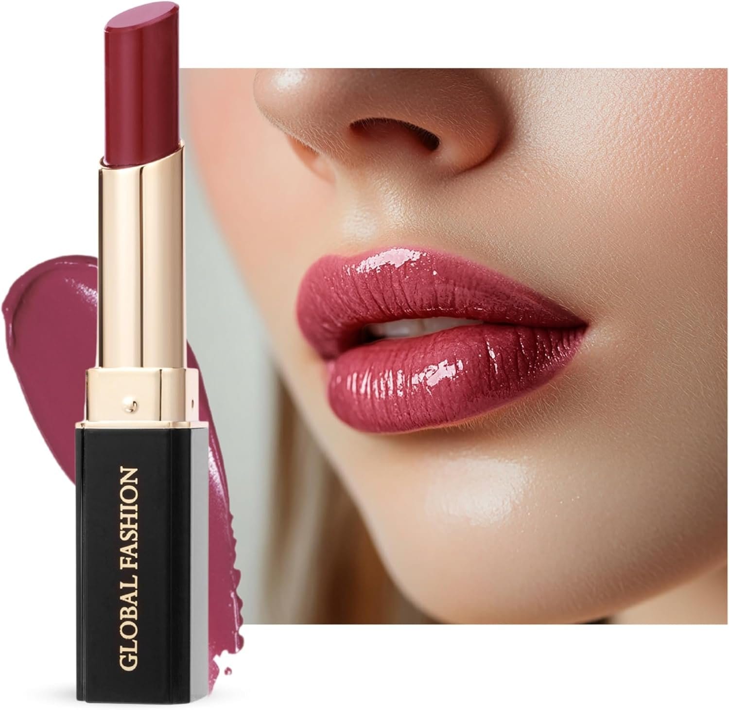 GLOBAL FASHION Professional Transparent & Moisturizing Lipstick – 24 Rich Shades, Long-Lasting, Hydrating Formula with Soft Shine Finish, Non-Sticky, Lightweight Texture