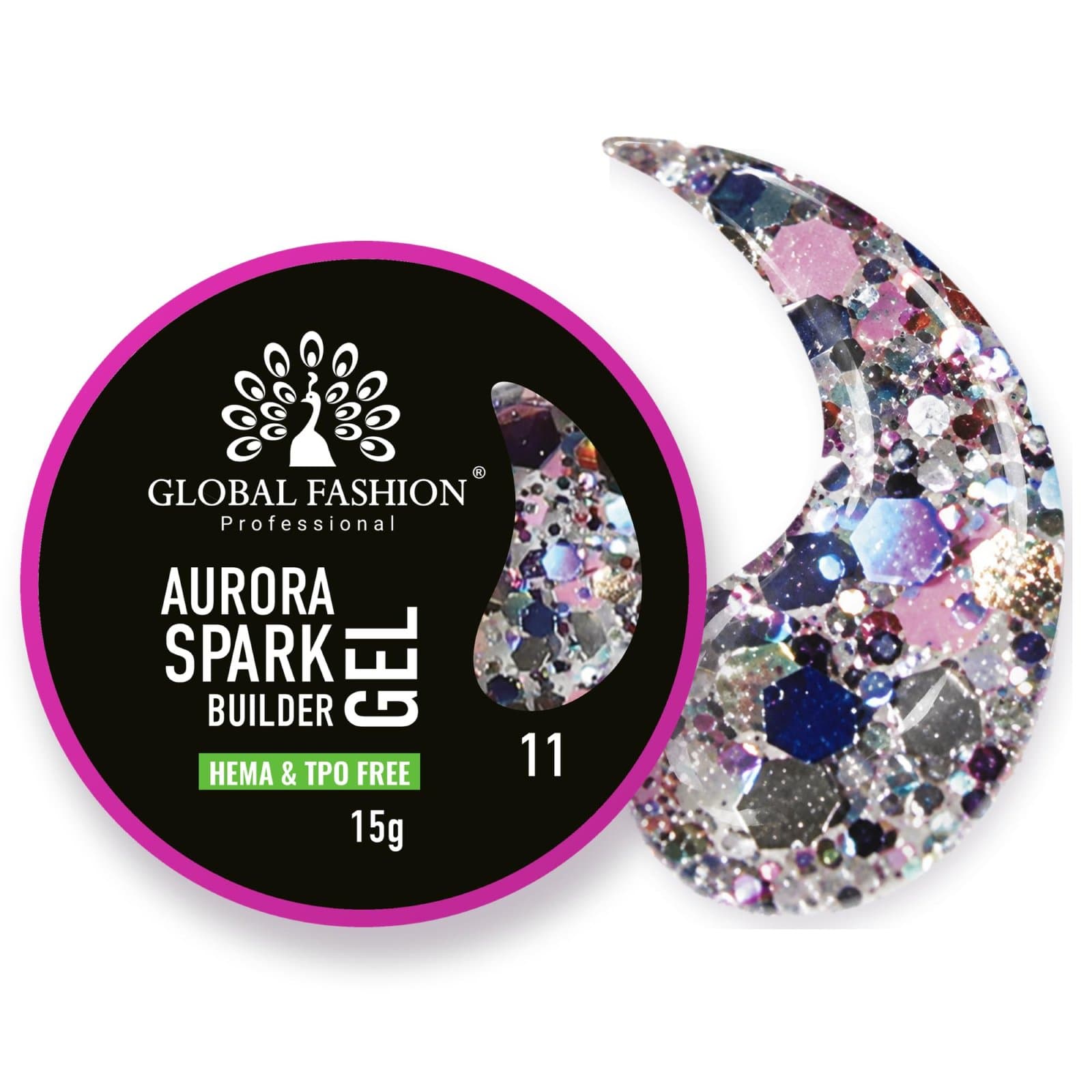 Aurora Sparkle Builder Gel - 15g - 11