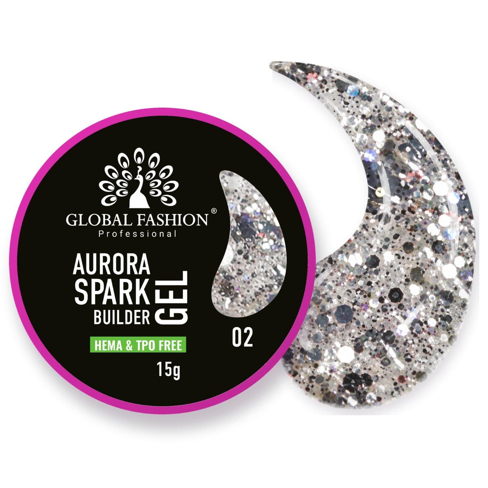 Aurora Sparkle Builder Gel - 15g - 2