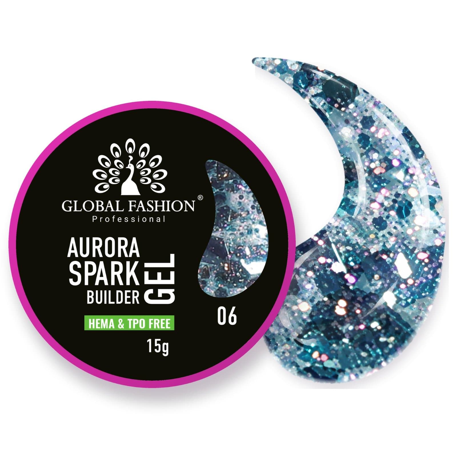 Aurora Sparkle Builder Gel - 15g - 6