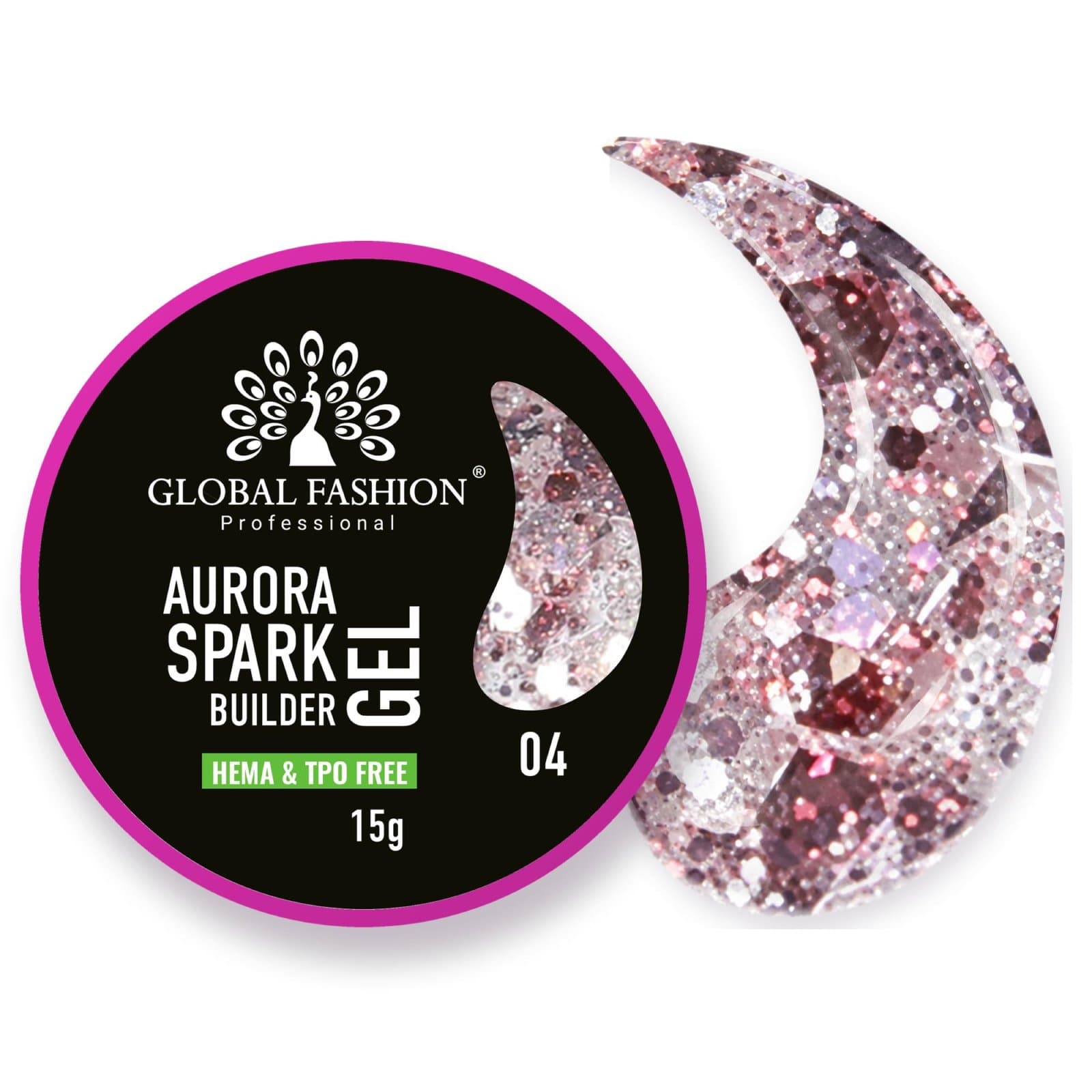 Aurora Sparkle Builder Gel - 15g - 4