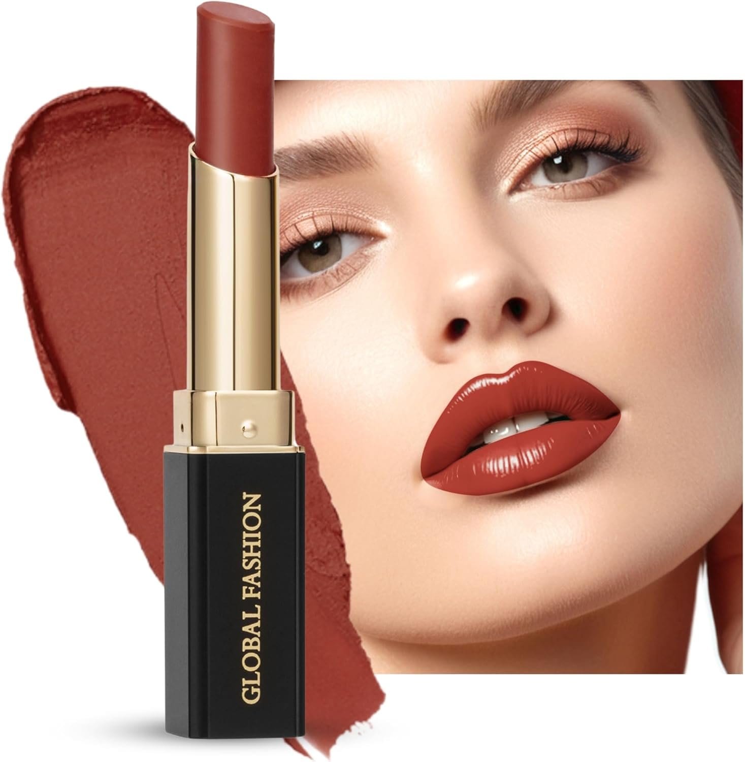 Global Fashion Silk Smooth Matte Lipstick – Long-Lasting, Luxurious Color, Rich Hydration, Lightweight Formula, Lightweight Matte Lip Color for Women, Available in Multiple Shades — Color 108 Racing Red
