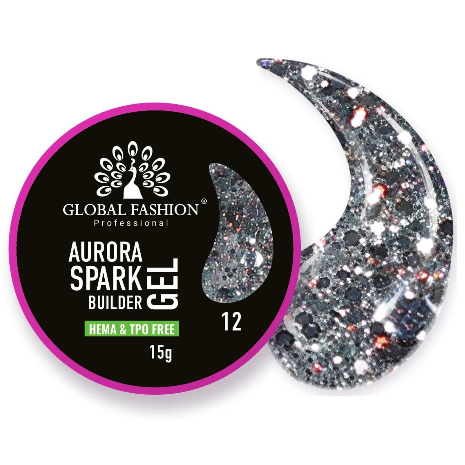 Aurora Sparkle Builder Gel - 15g - 12