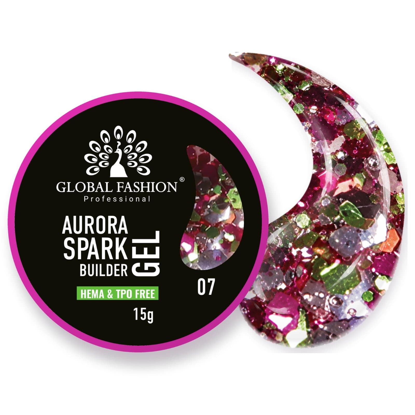 Aurora Sparkle Builder Gel - 15g - 7