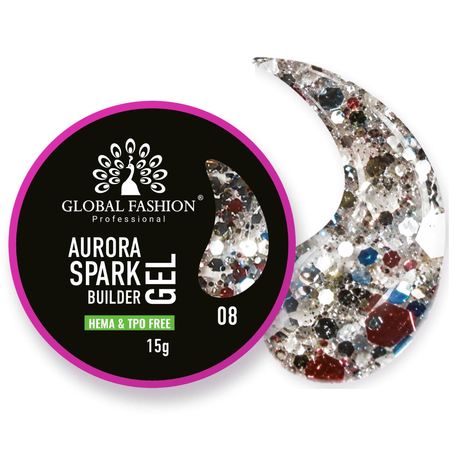 Aurora Sparkle Builder Gel - 15g - 8