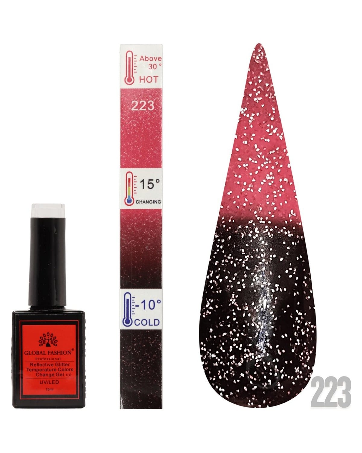 TEMPERATURE GLITTER GEL POLISH 15ML #223