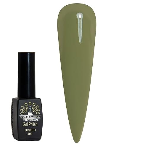 GLOBAL FASHION Professional Black Elite Gel Polish 8ml - Unleash Creativity with 381 Long-Lasting Gel Colors, Chip-Free, High-Shine, Vegan, UV/LED Curable, Salon-Quality Manicures