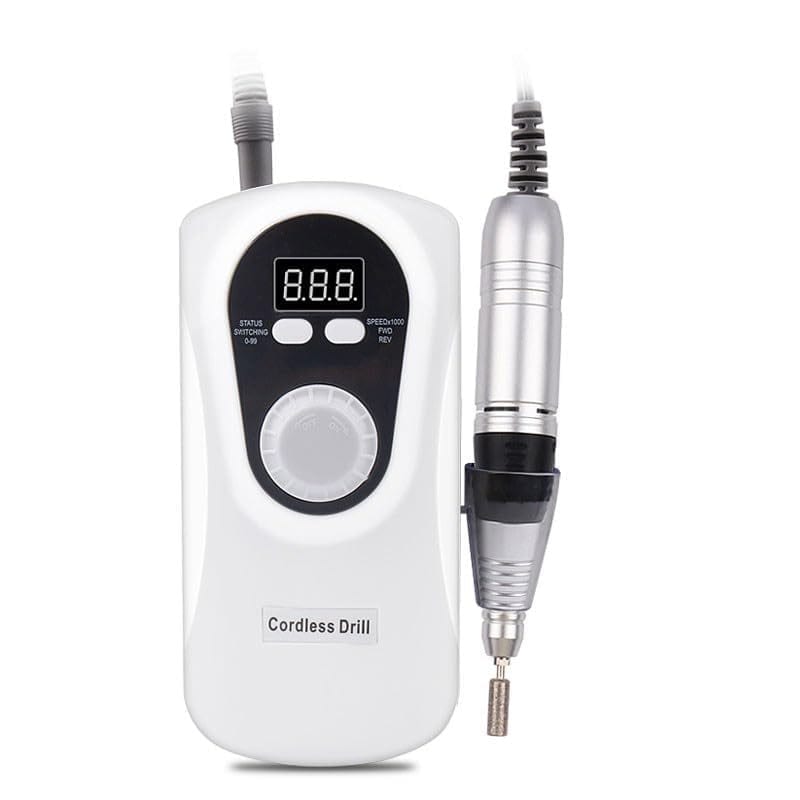 Global Fashion Electric Nail Drill Kit - 30,000 RPM, Portable Manicure Set - Powerful Motor, Lightweight Design, Variable Speed, Forward/Reverse Rotation, Low Noise, 6-Piece Set