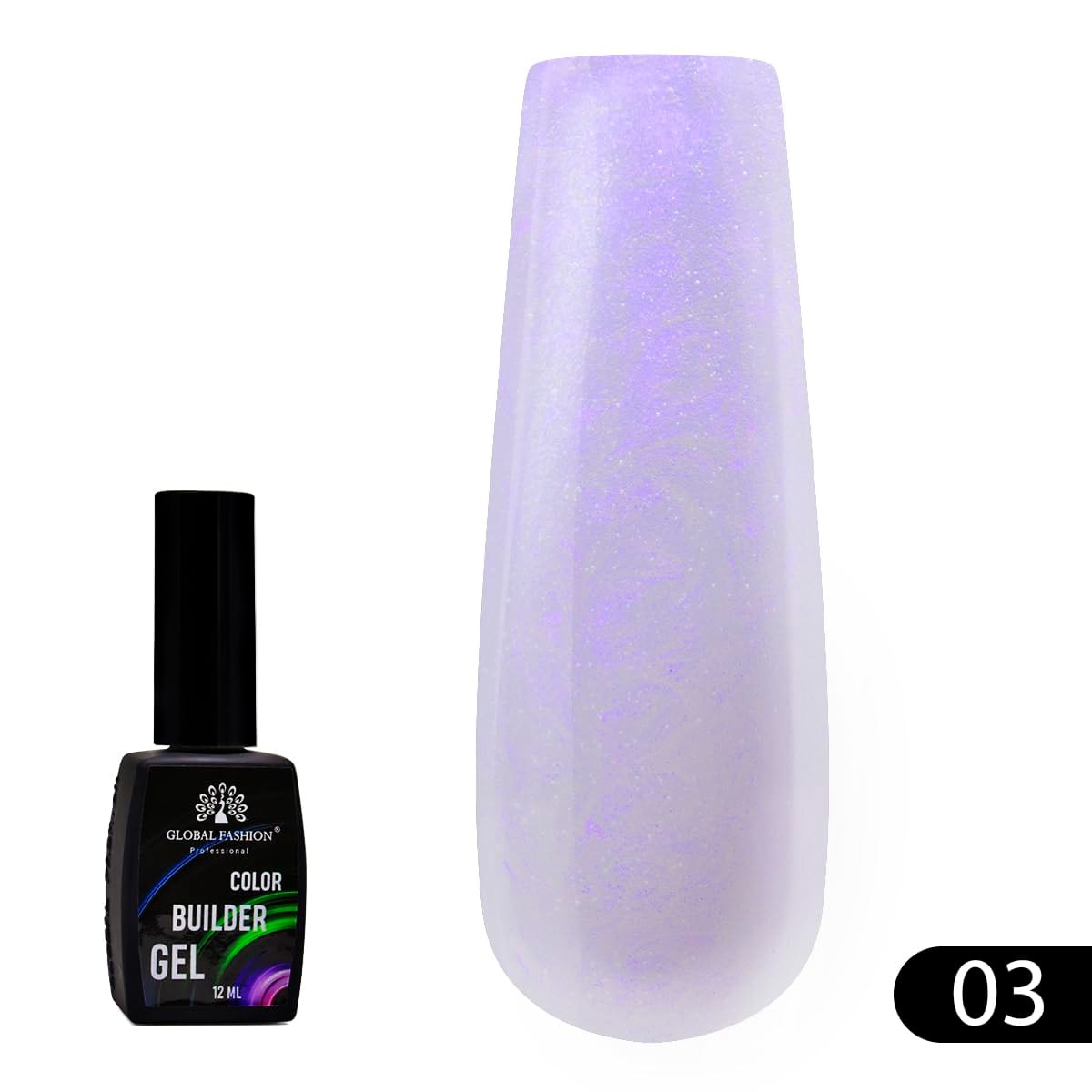 GLOBAL FASHION Professional Color Builder Gel 12ml - Long-Lasting, Chip-Resistant Manicure | (Color 03)