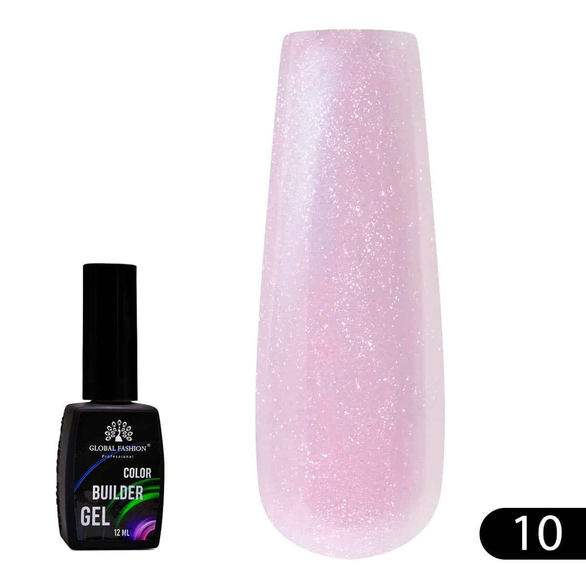 GLOBAL FASHION Professional Color Builder Gel 12ml - Long-Lasting, Chip-Resistant Manicure | (Color 10)