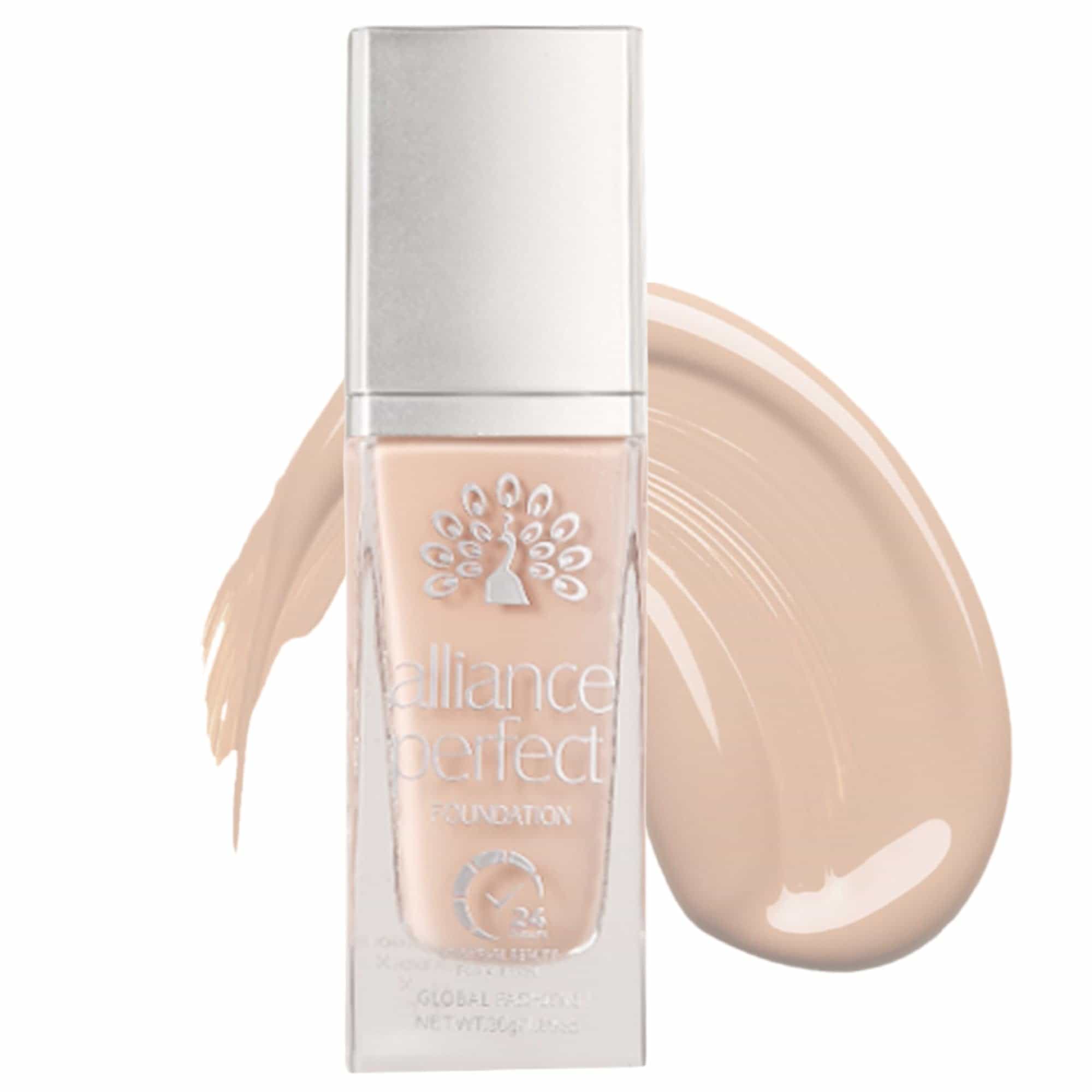 GLOBAL FASHION Alliance Perfect Liquid Foundation 8 Shades - 24H Long-Wear, Smart Tone-Adapting Full Coverage, Hydrating Vitamin E Complex, Transfer-Proof, Seamless Blend (L022 - N)