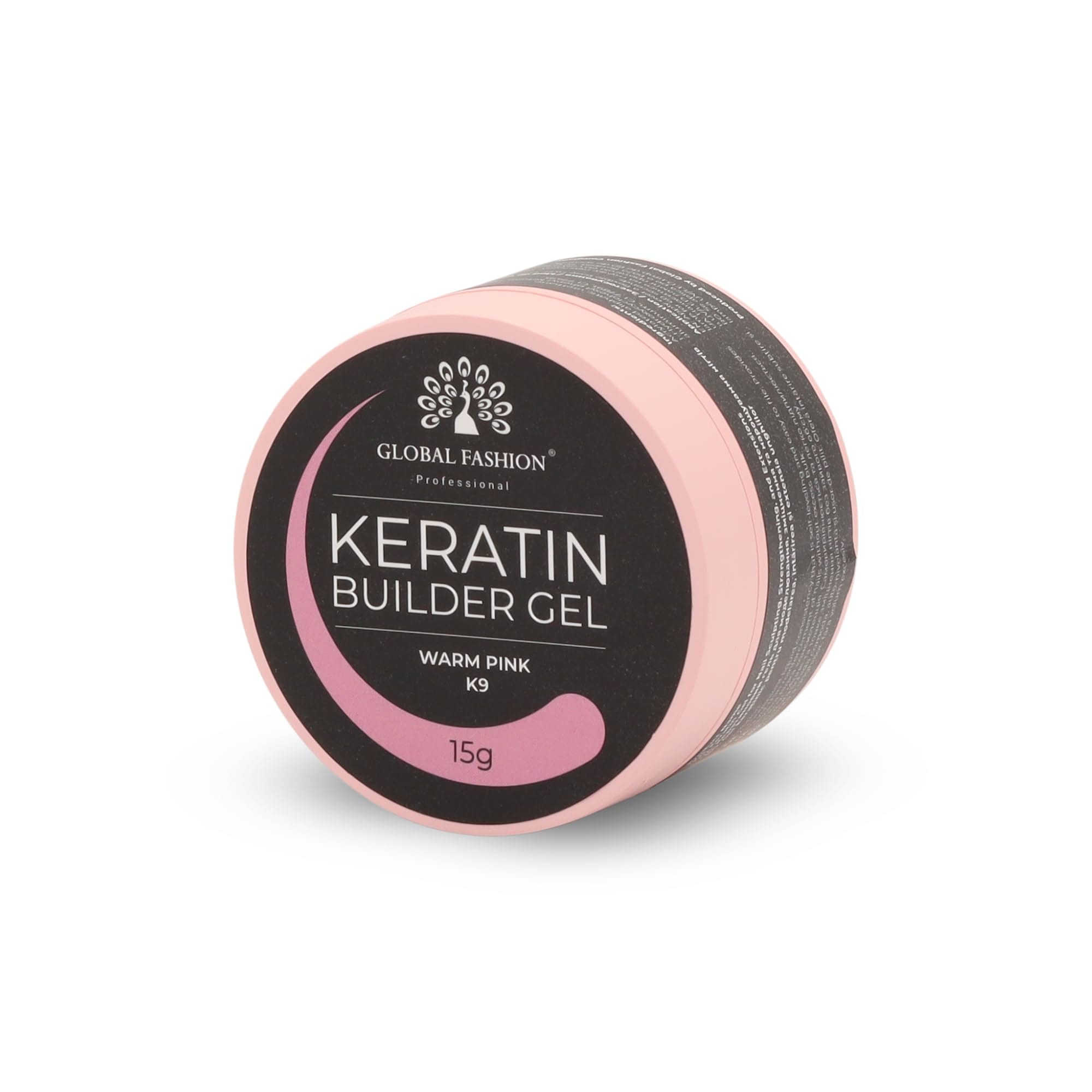 Keratin Builder Gel 15g Self Leveling Hard Gel Durable and Strong for Nail Overlays Extensions and Repairs UV LED Cure Odor Salon Finish Reinforcing Formula, Long Lasting Wear (K9) — Color K9 - Warm Pink