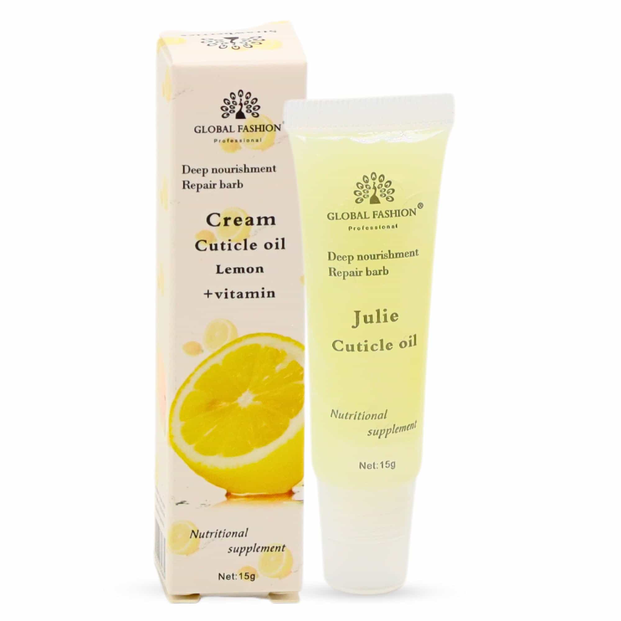 GLOBAL FASHION Professional Cream Cuticle Oil - Cherry Scent + Vitamins - Nourishing Nail & Cuticle Care (Lemon + Vitamin)