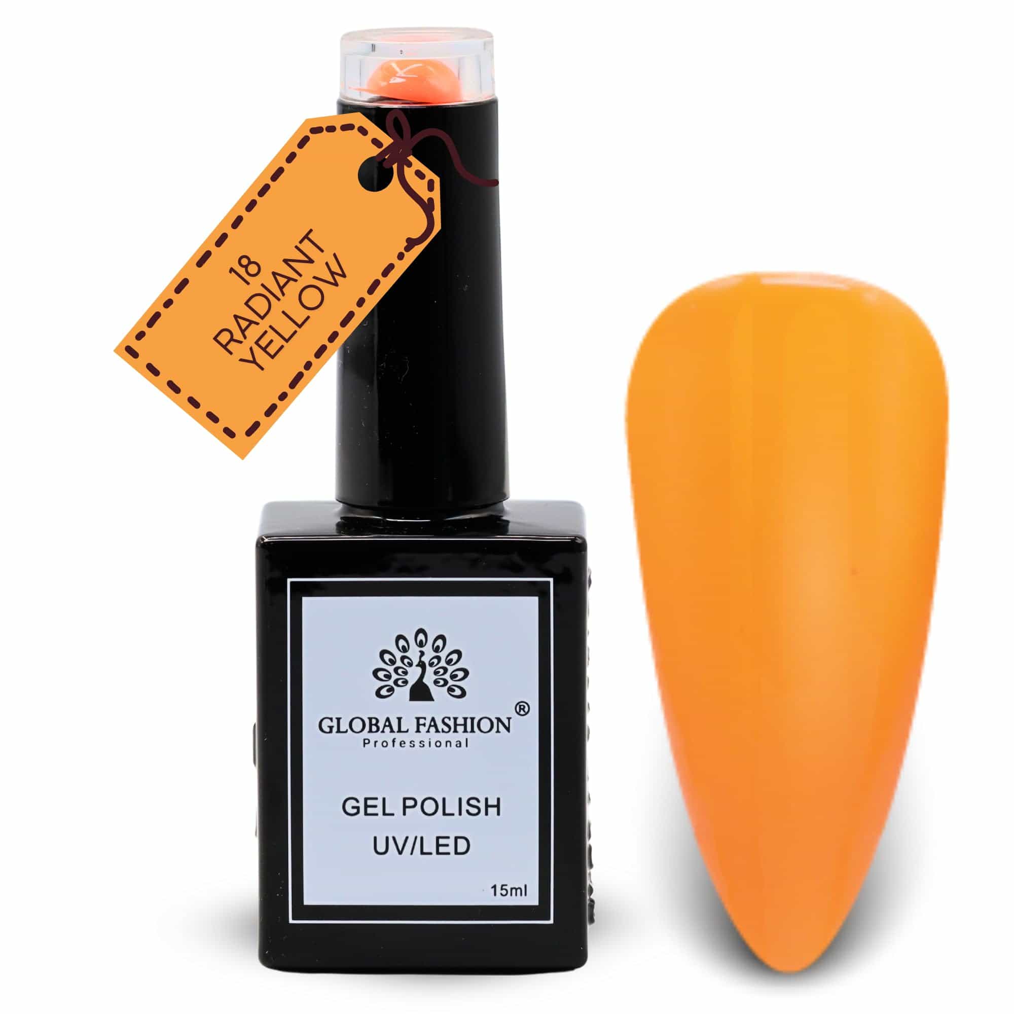 Coral Crush Collection UV LED Gel Nail Polish – Soak-Off Long-Lasting Glossy Finish, Salon-Quality Nail Art & Manicure Gelby – (18-Radiant Yellow-1p, 15ml)