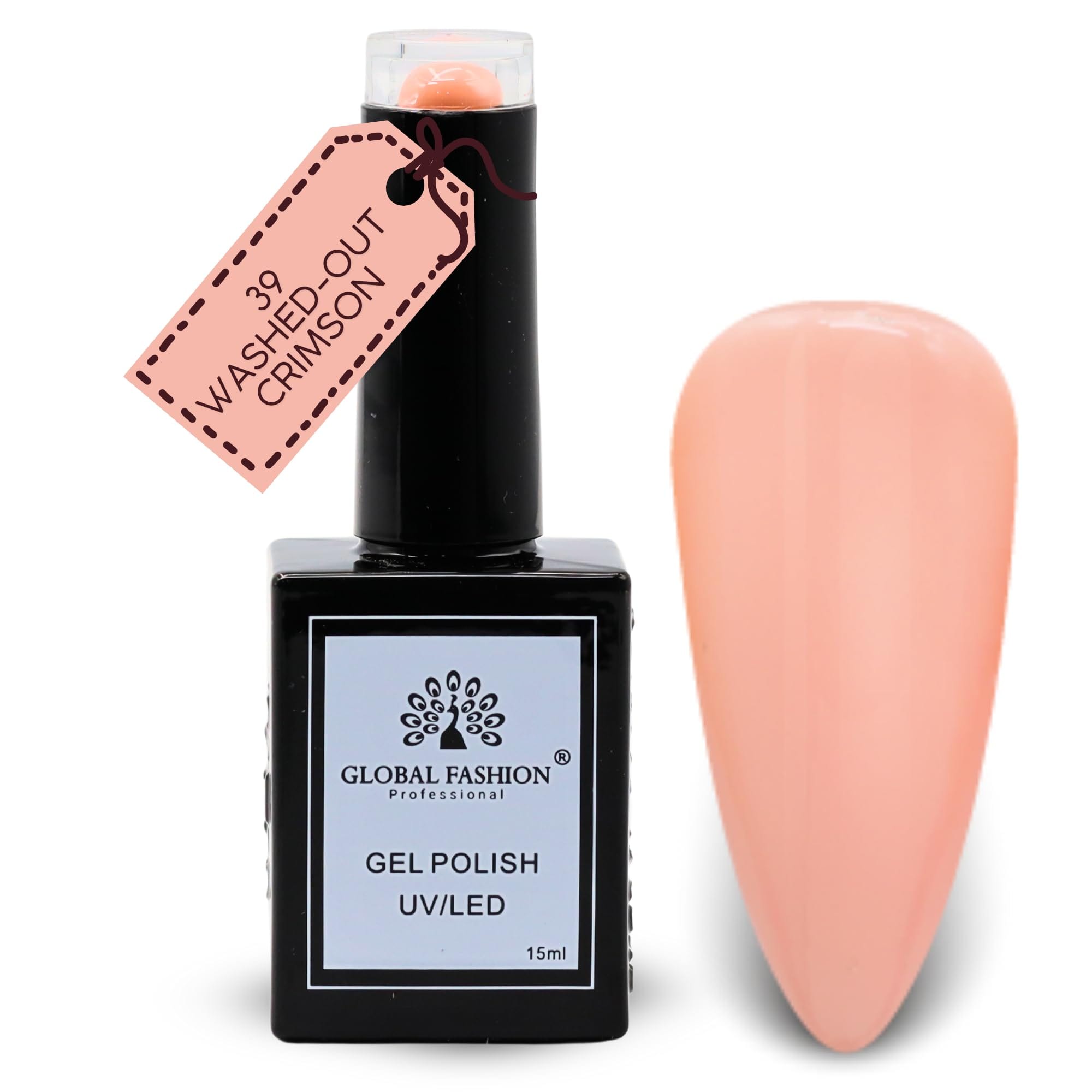 Global Fashion Sunset Sorbet Collection Set (37–42) – 6 Long-Lasting, High-Gloss, Chip-Resistant Colors for Teens & Professionals – UV/LED Soak-Off Nail Kit (39-Washed-Out Crimson)
