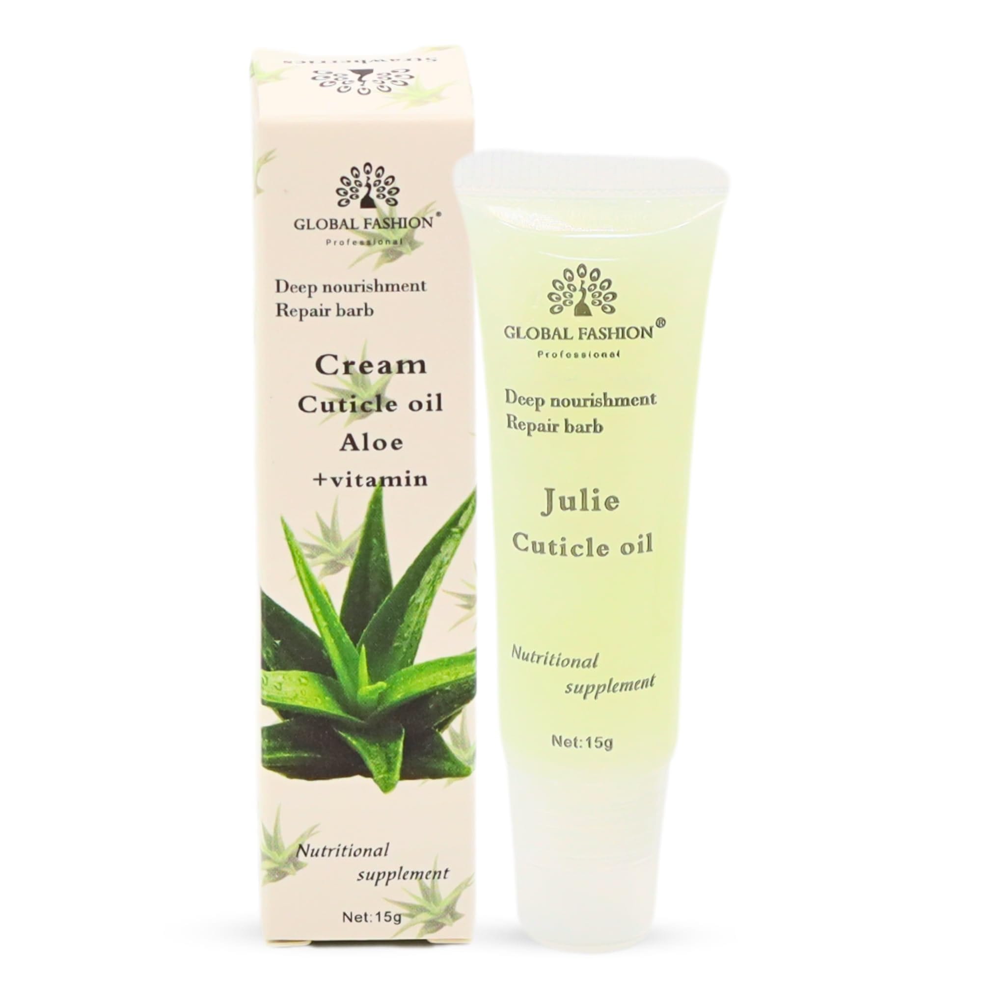 GLOBAL FASHION Professional Global Fashion Cream Cuticle Oil - Cherry Scent + Vitamins - Nourishing Nail & Cuticle Care (Aloe + Vitamin)