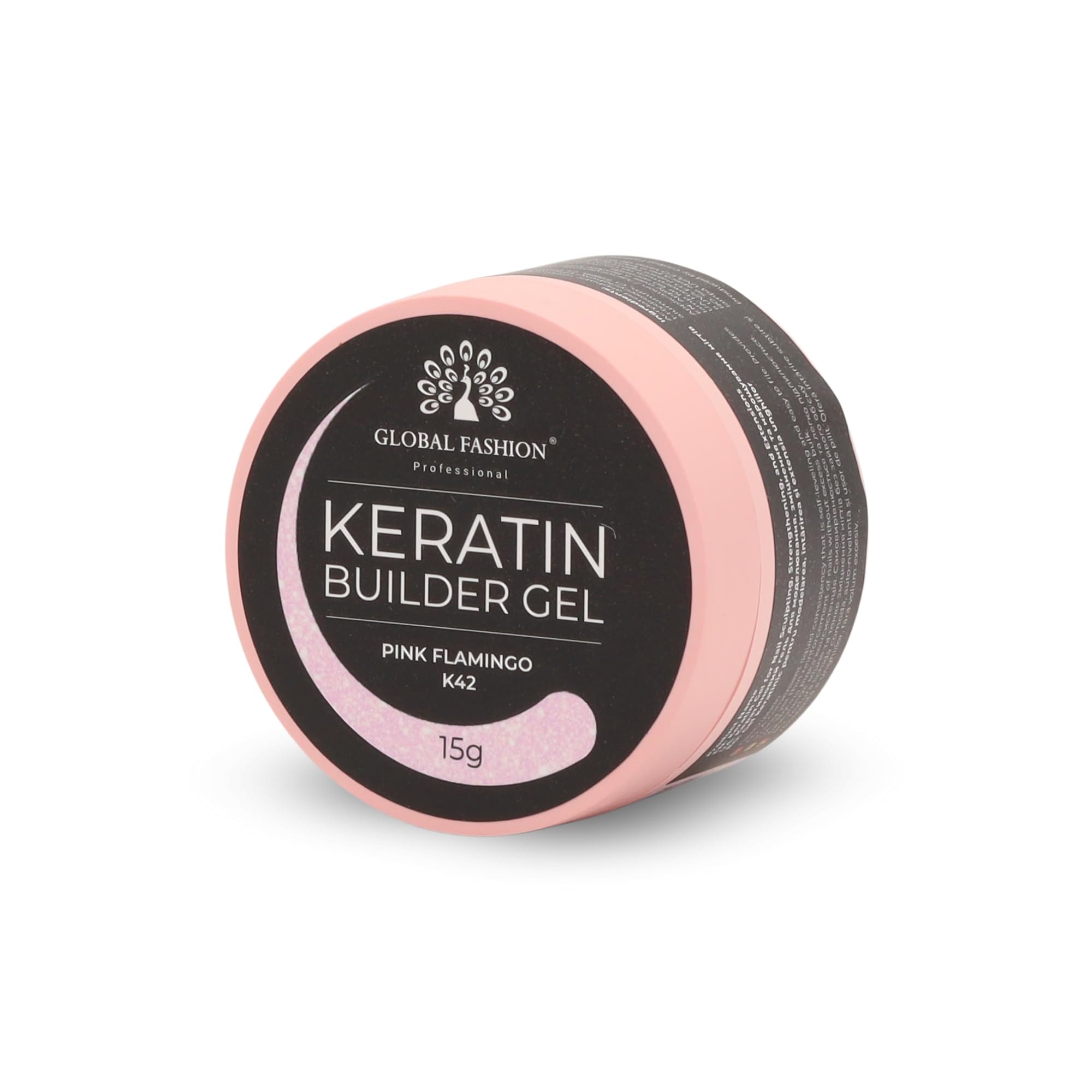 Keratin Builder Gel 15g Self Leveling Hard Gel Durable and Strong for Nail Overlays Extensions and Repairs UV LED Cure Odor Salon Finish Reinforcing Formula, Long Lasting Wear (K42) — Color K42 - Pink Flamingo