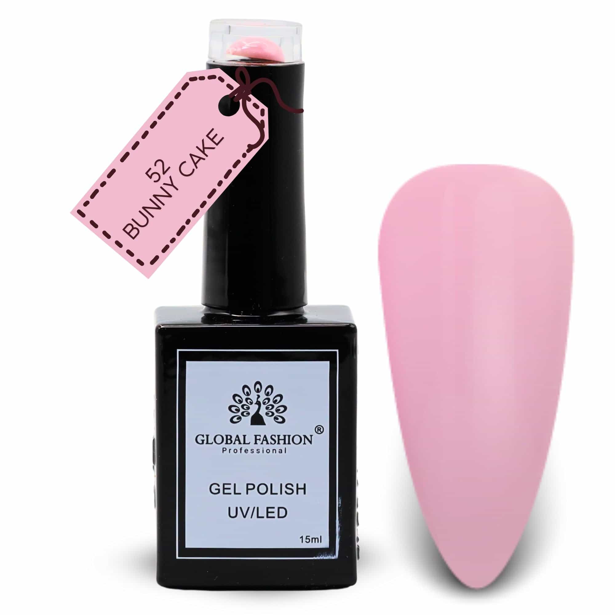 Global Fashion Blush Garden Collection Set (49–54) – 6 Long-Lasting, High-Gloss, Chip-Resistant Colors for Teens & Professionals – UV/LED Soak-Off Nail Kit (52-Bunny Cake-1p, 15ml)