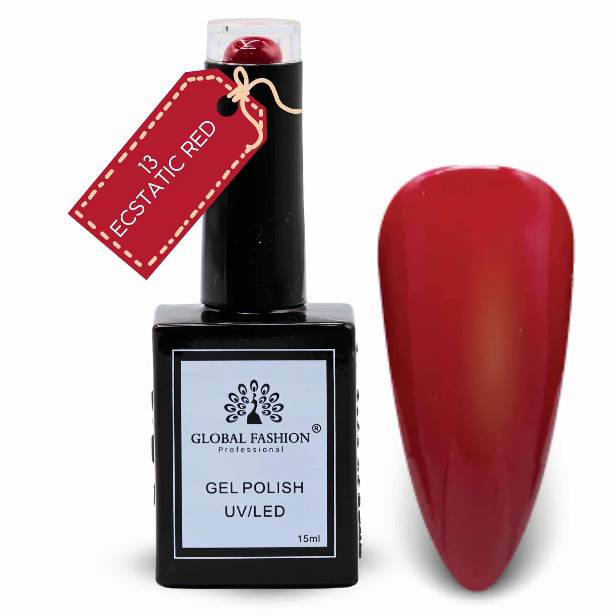 Coral Crush Collection UV LED Gel Nail Polish – Soak-Off Long-Lasting Glossy Finish, Salon-Quality Nail Art & Manicure Gelby – (13-Ecstatic Red-1p, 15ml)