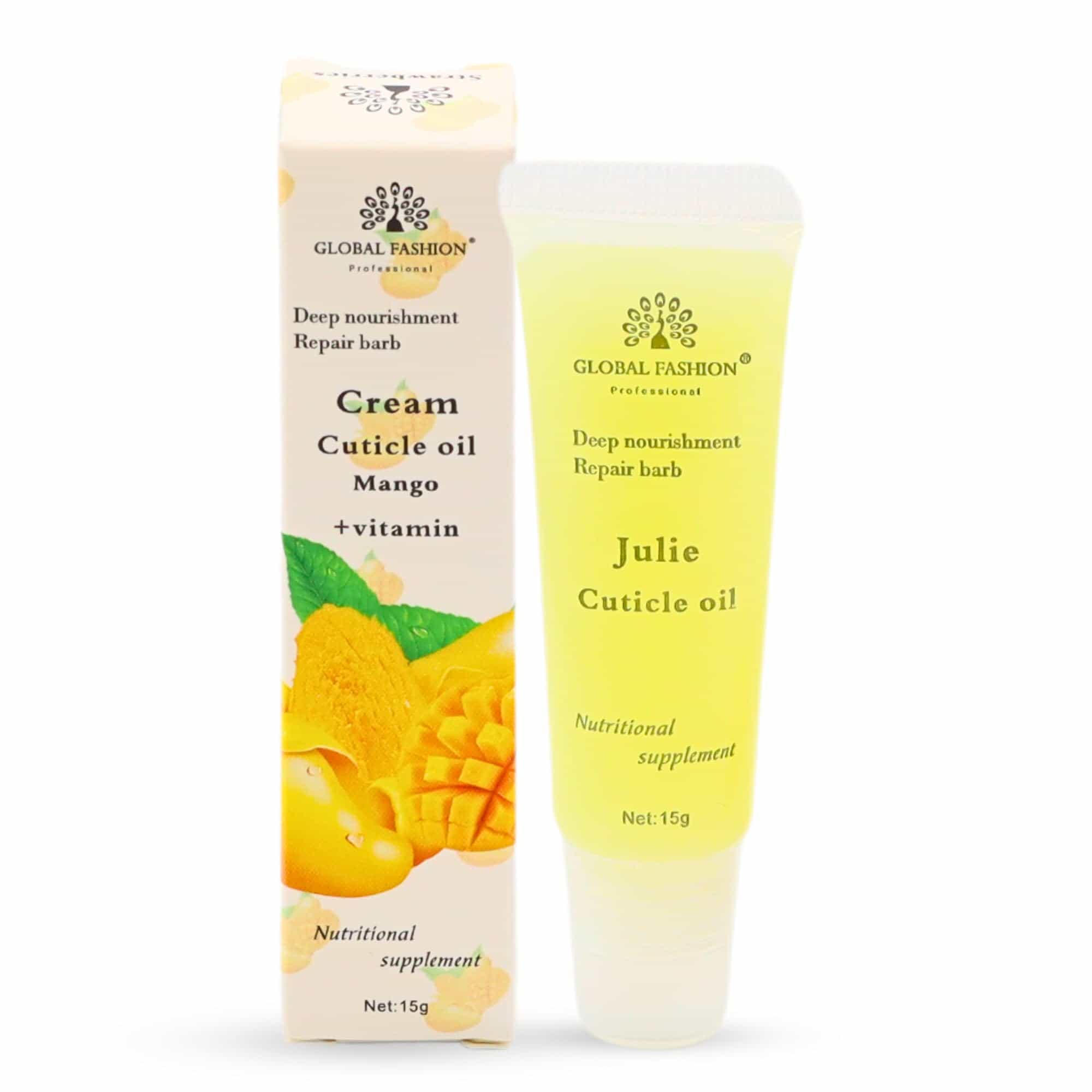 GLOBAL FASHION Professional Cream Cuticle Oil - Scent + Vitamins - Nourishing Nail & Cuticle Care (Mango + Vitamin)